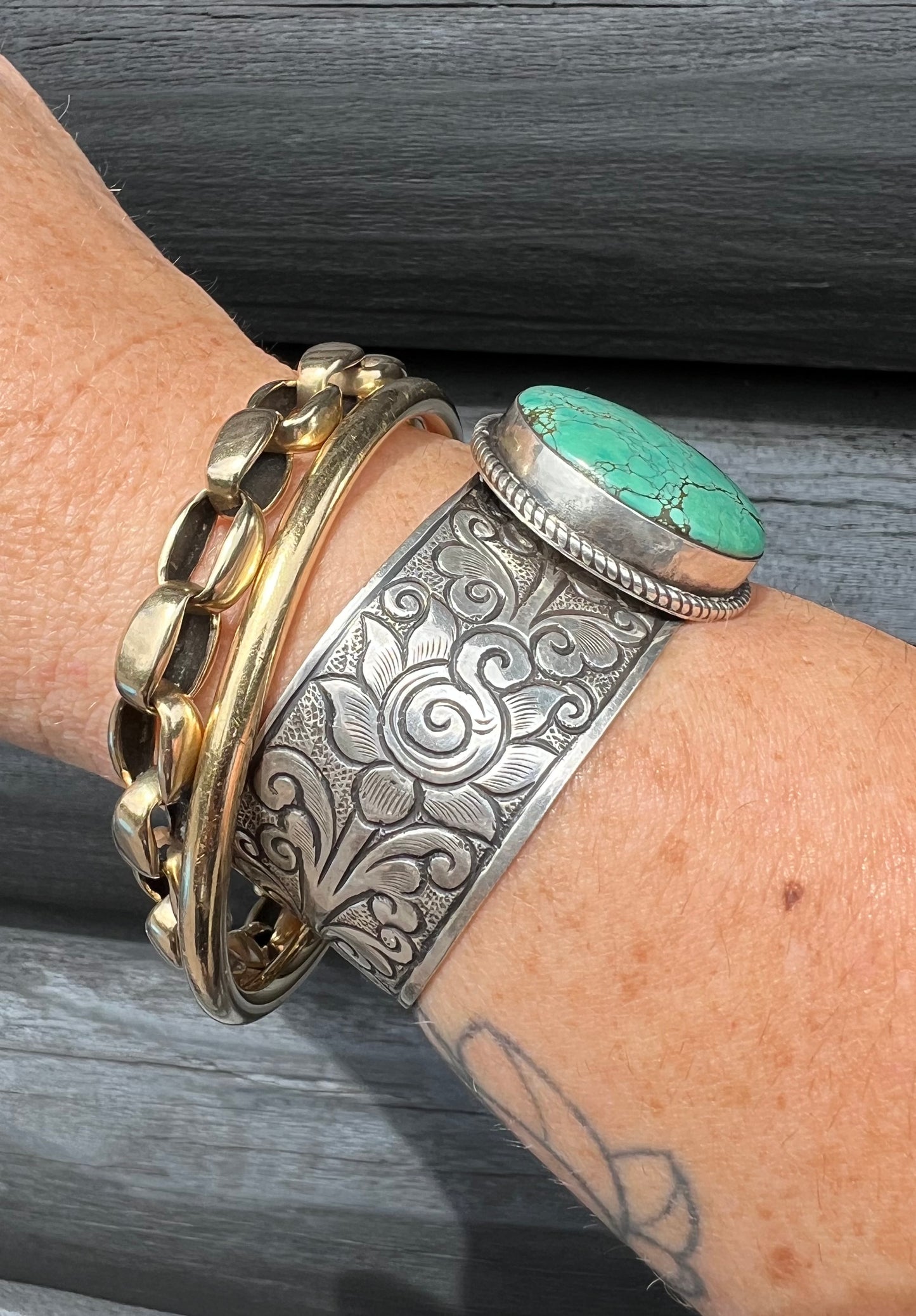 Turquoise and Sterling Silver Cuff