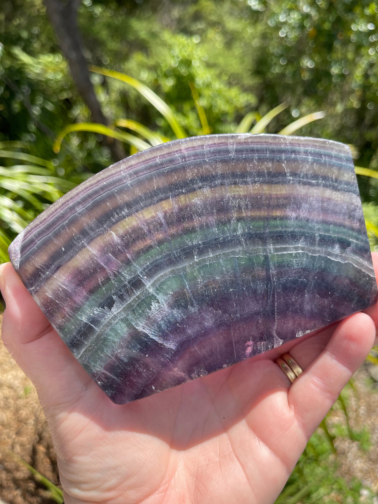 Rainbow Fluorite Slice