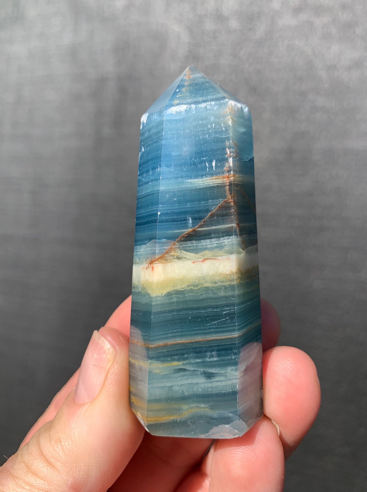 Aquatine Calcite Point