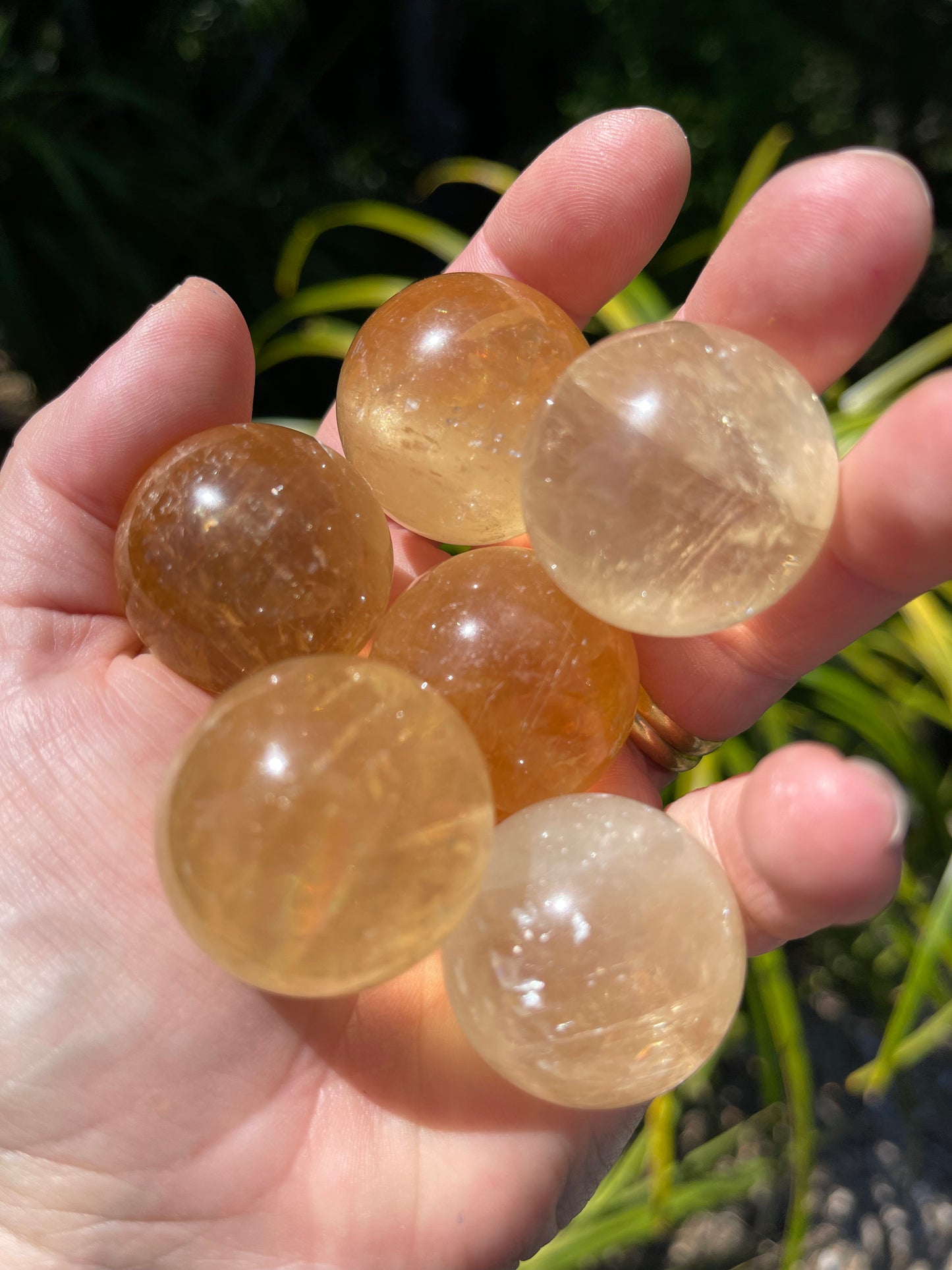 Optical Honey Calcite Sphere