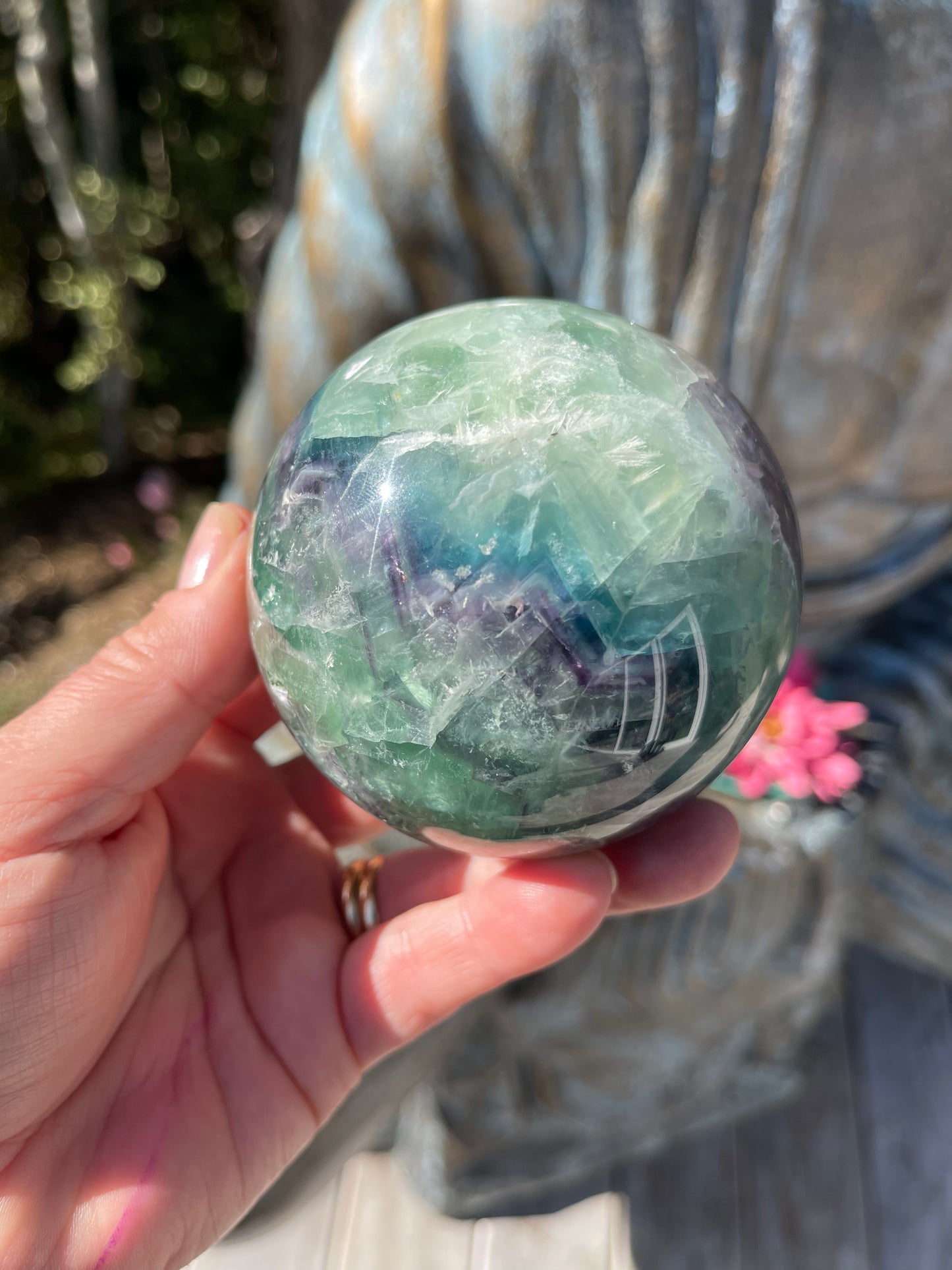 Rainbow Fluorite Sphere