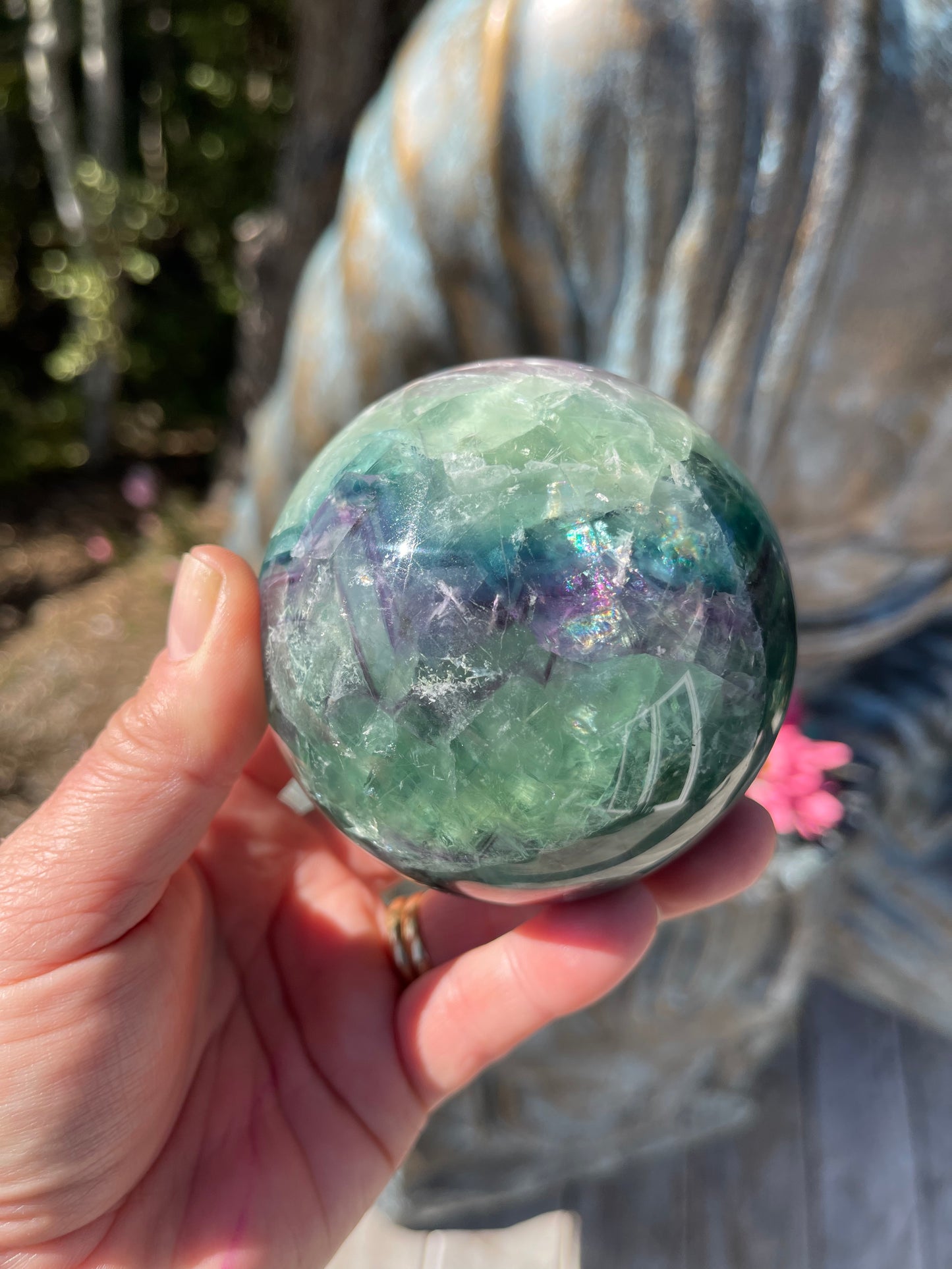 Rainbow Fluorite Sphere