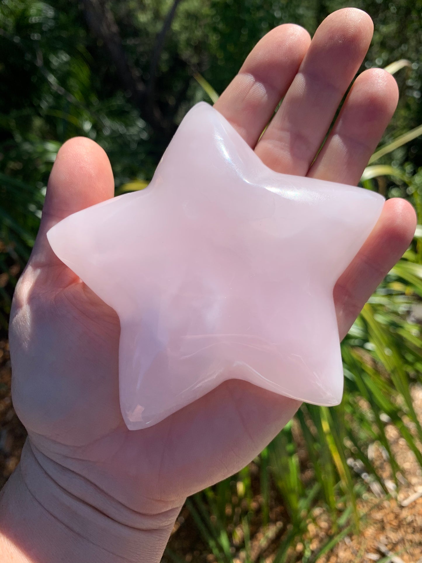 Pink Mangano Calcite Star Bowl