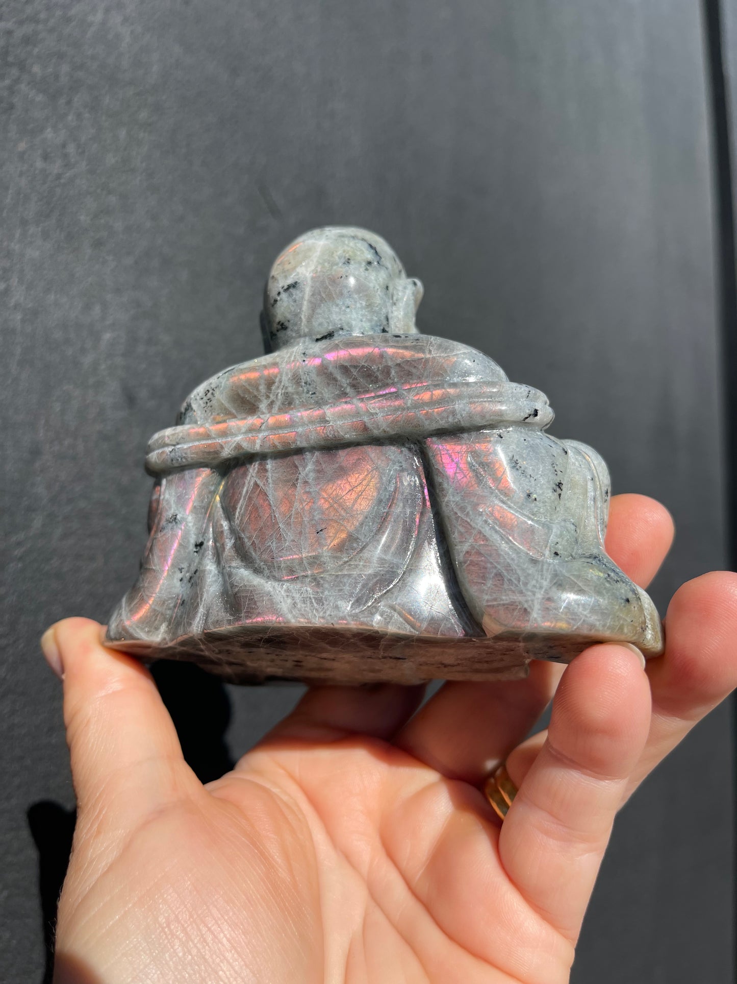 Purple/Sunset Labradorite Laughing Buddha