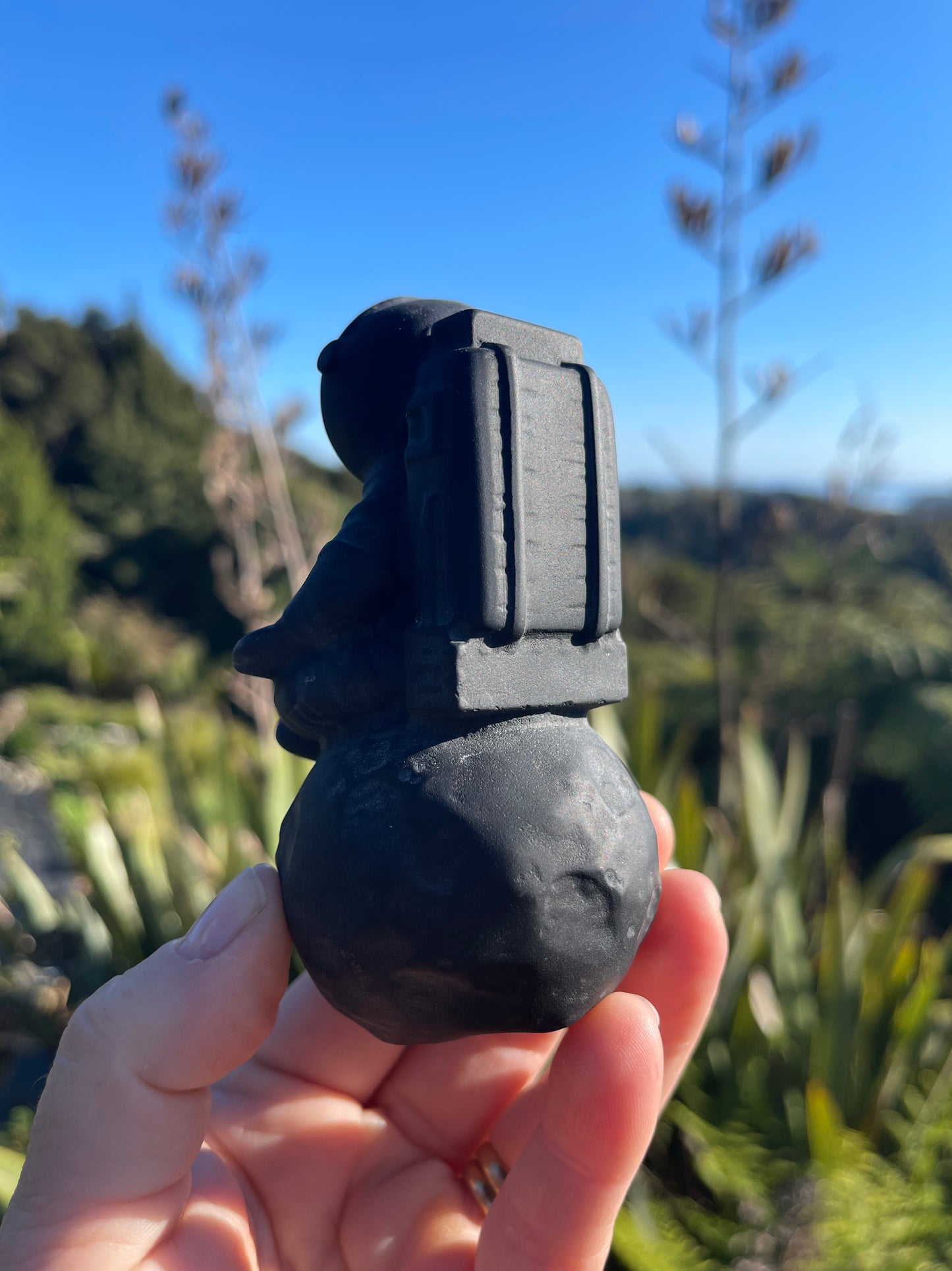 Obsidian Meditating Astronaut on the Moon