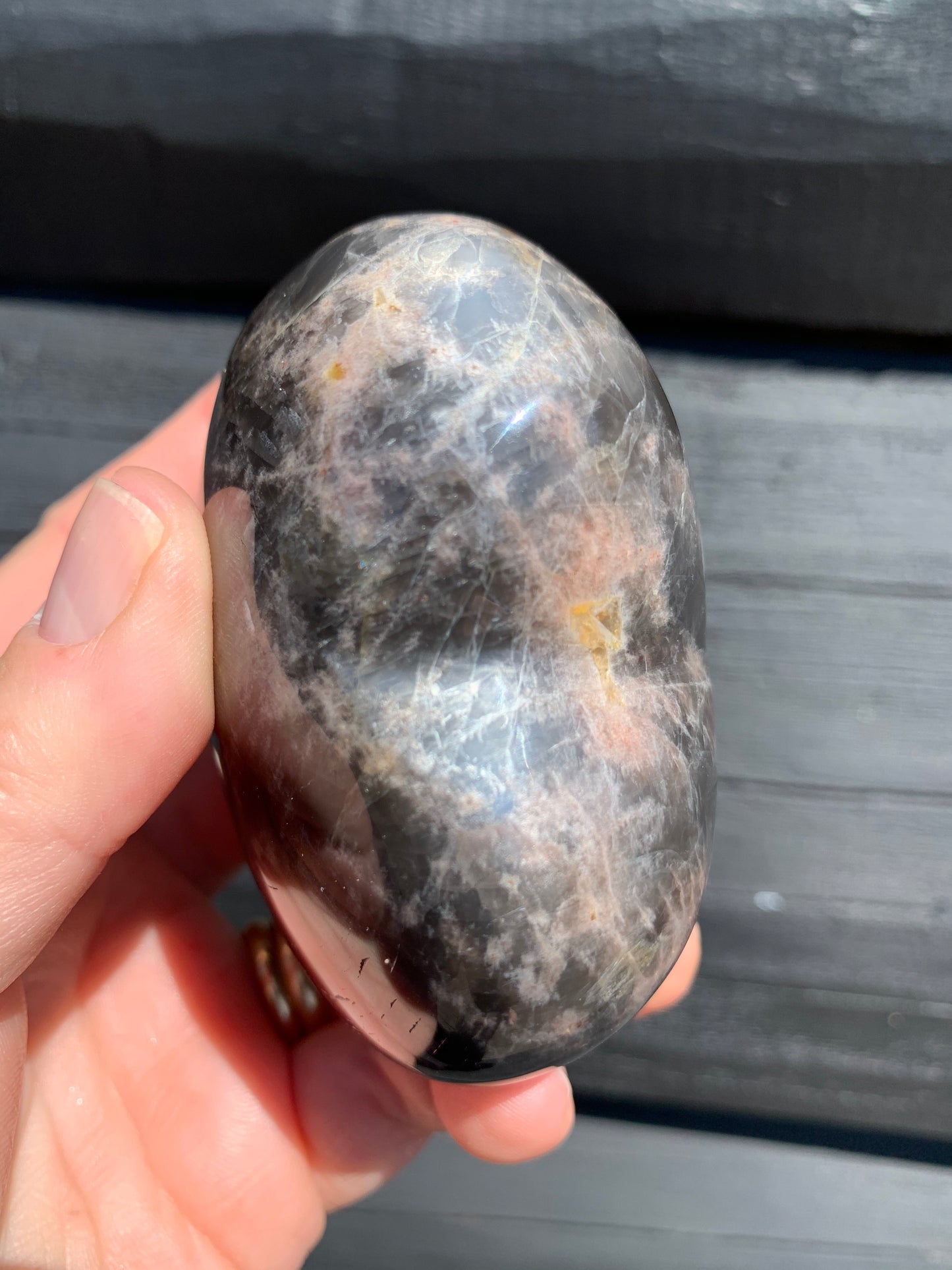 Black Moonstone Heart