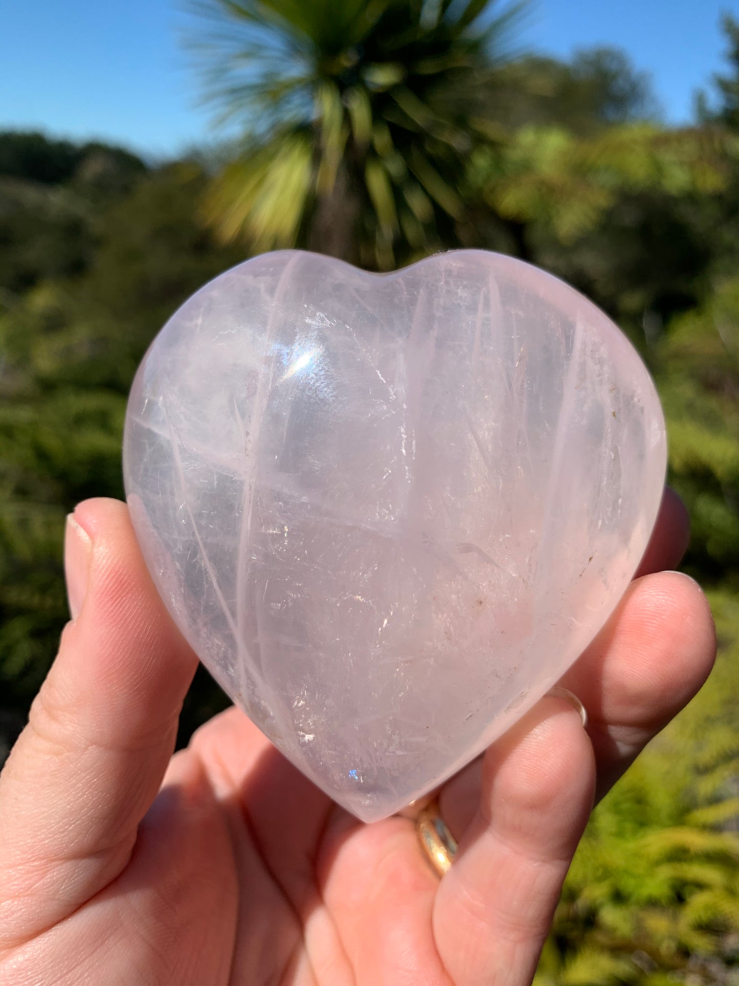 Star Rose Quartz Heart