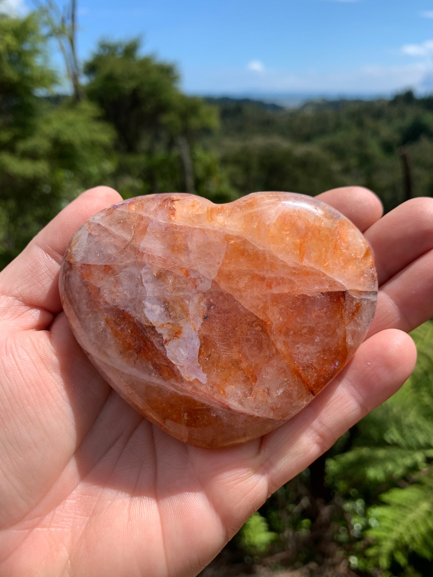 Red Hematoid Quartz or Fire Quartz Heart