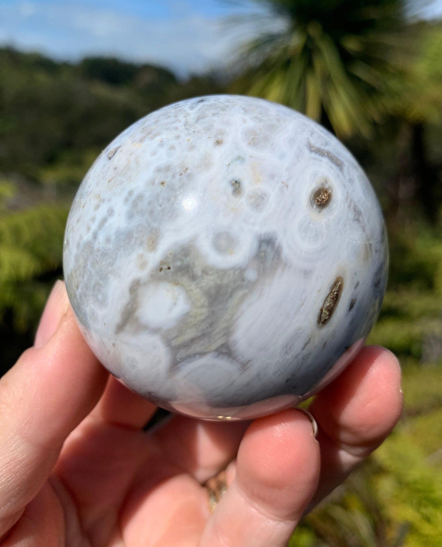 Orbicular Ocean Jasper Sphere