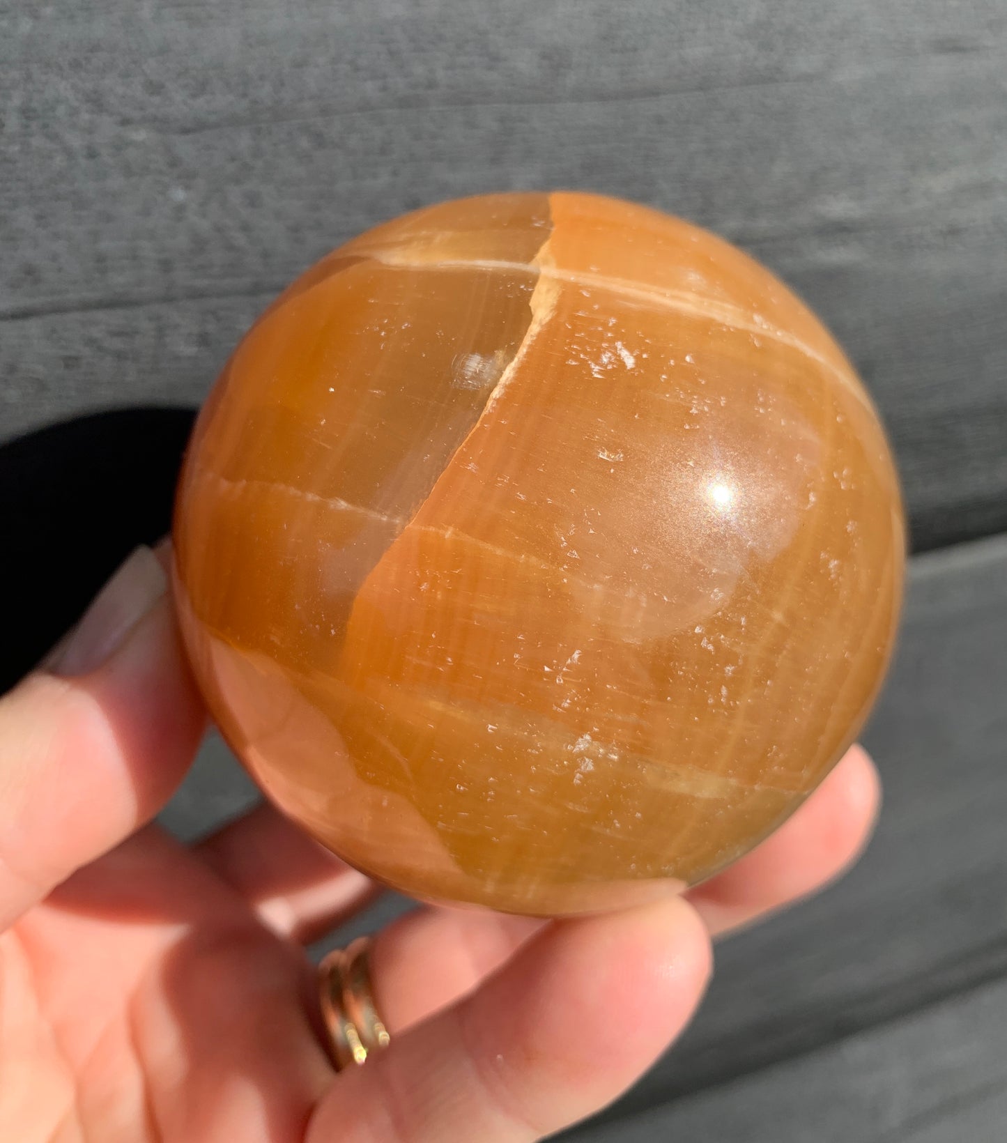 Honey Calcite Sphere