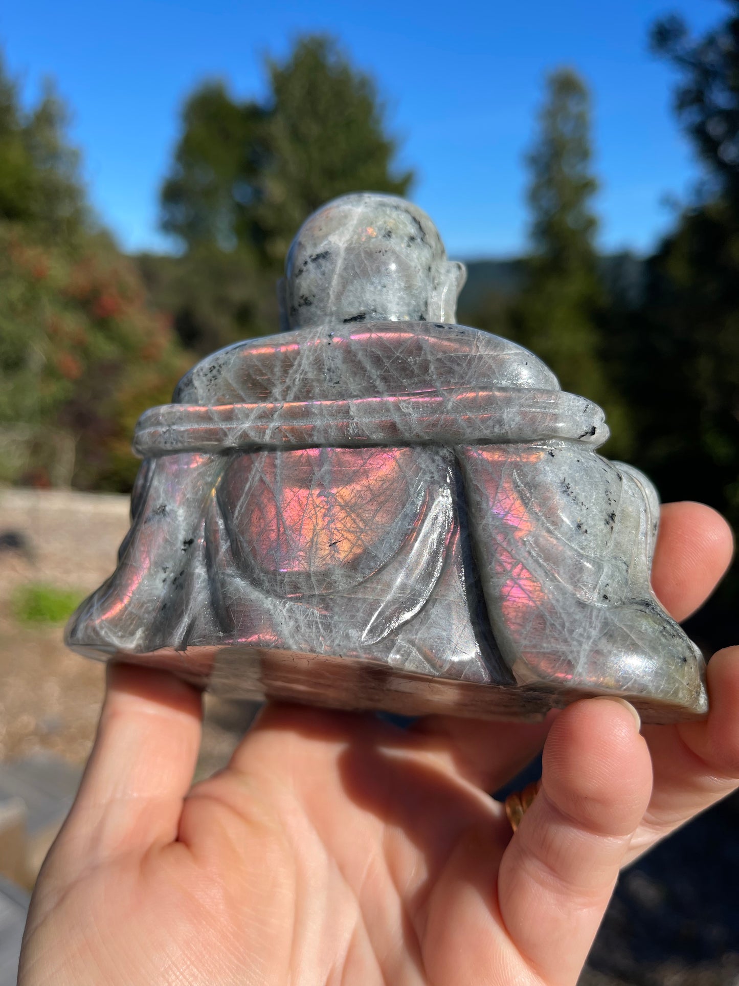 Purple/Sunset Labradorite Laughing Buddha