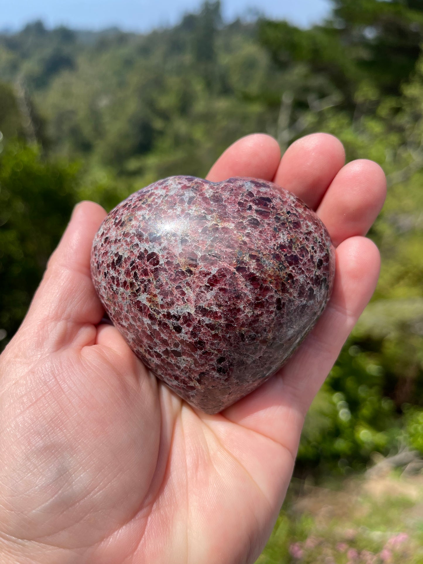Garnet-Grenatite Puffy Heart