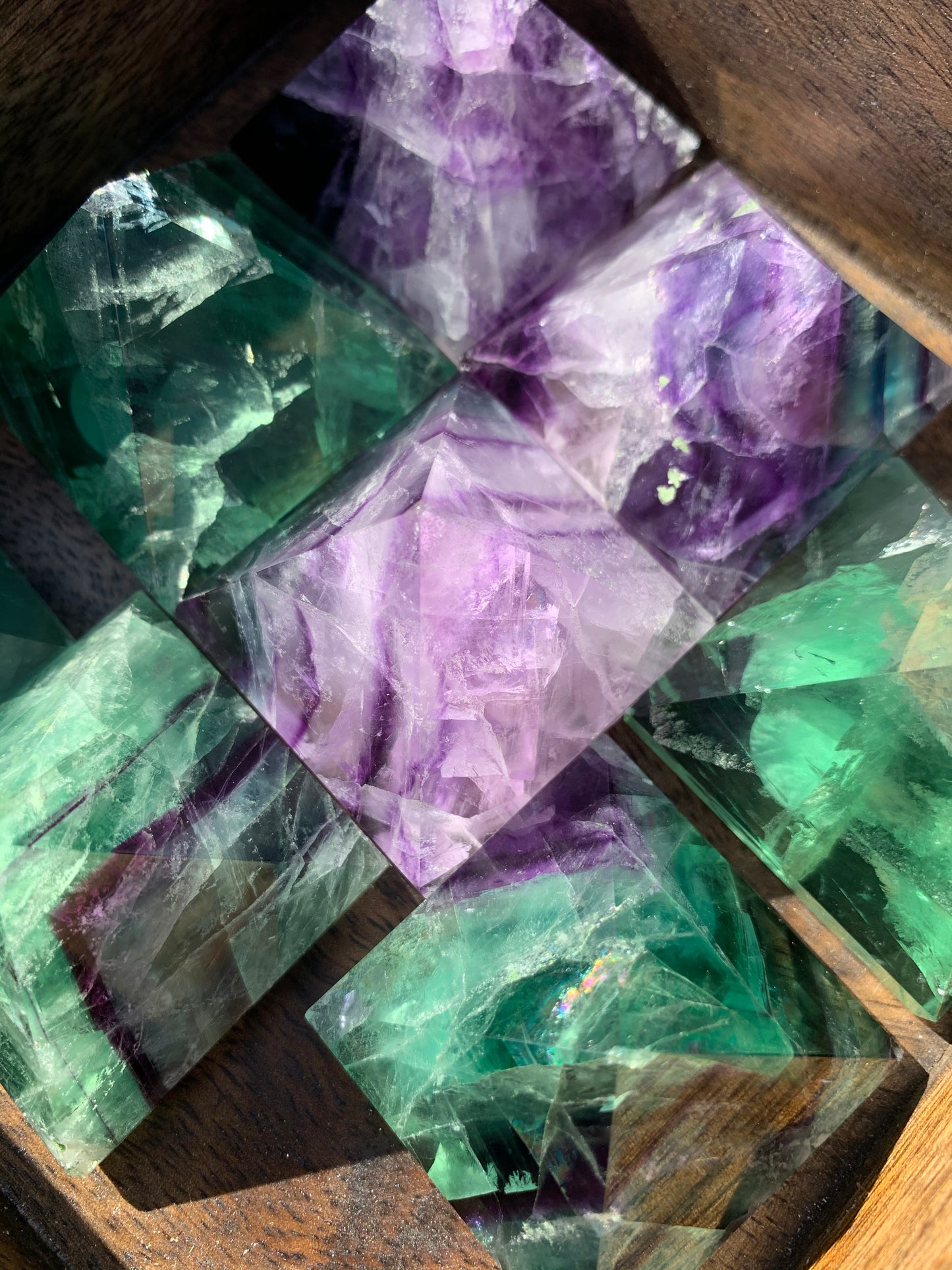 Rainbow Fluorite Pyramid