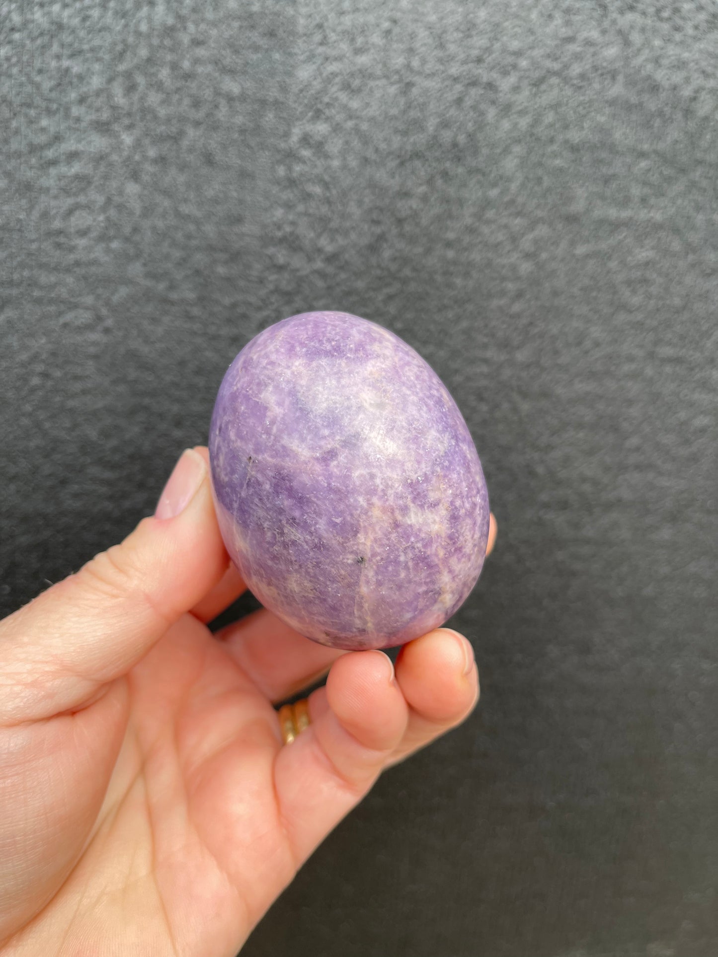 Lepidolite carved stone Egg