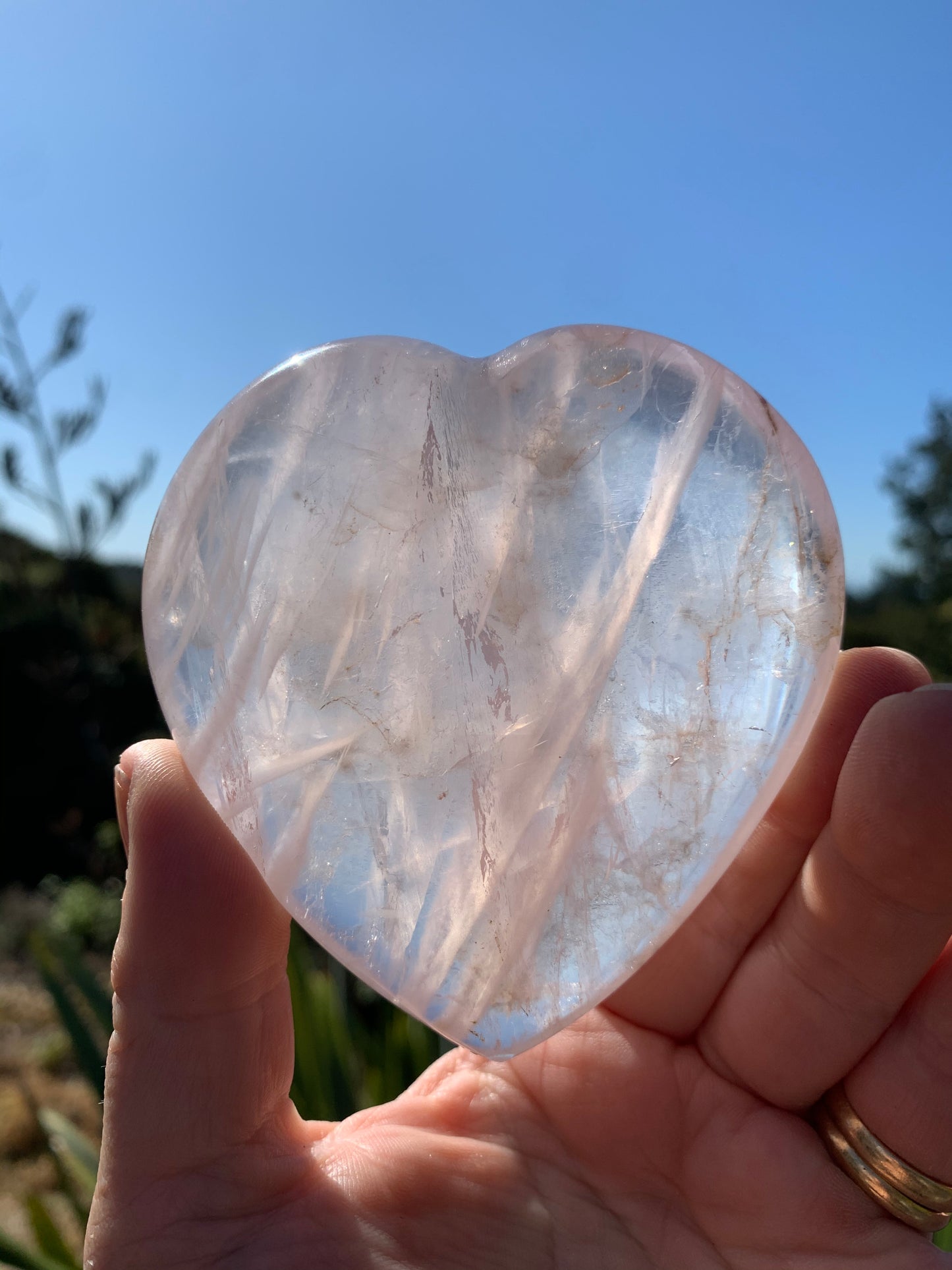 Star Rose Quartz Heart