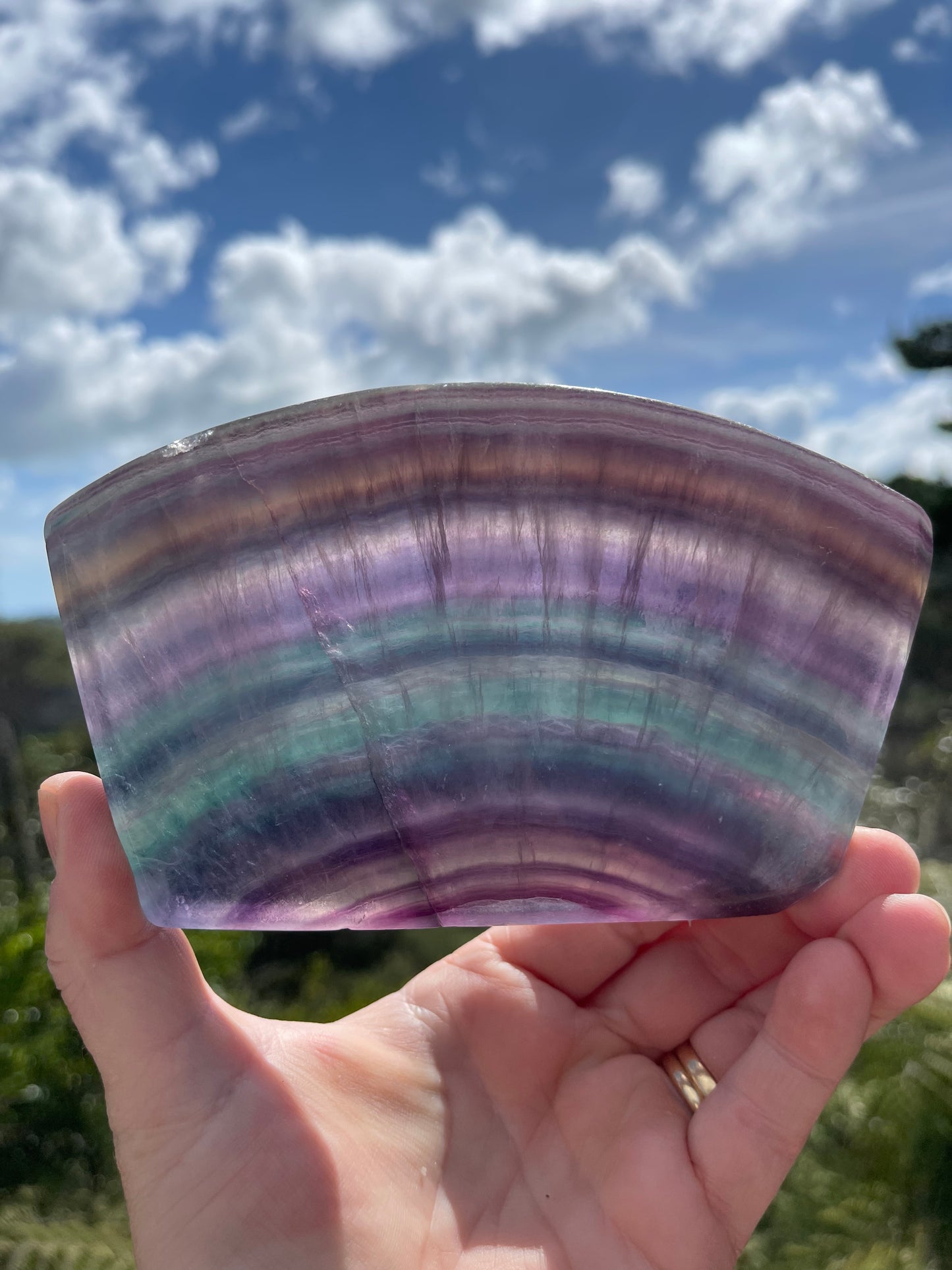 Rainbow Fluorite Slice
