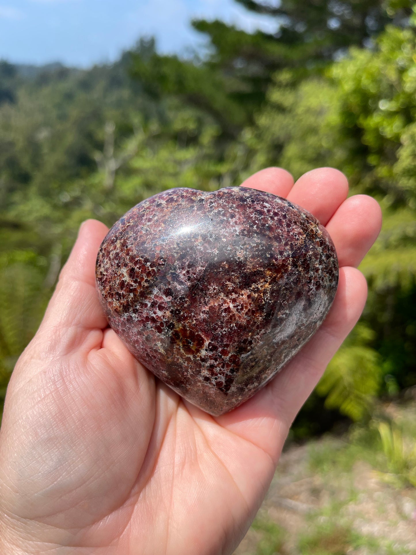 Garnet-Grenatite Puffy Heart