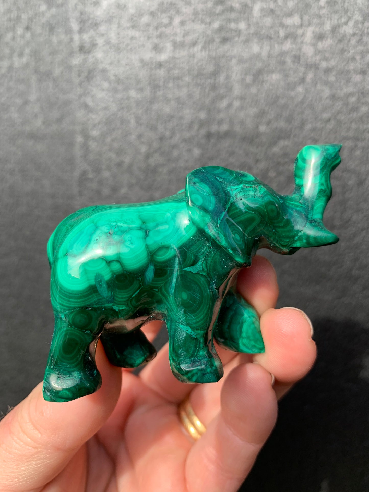 Malachite Carved Elephant