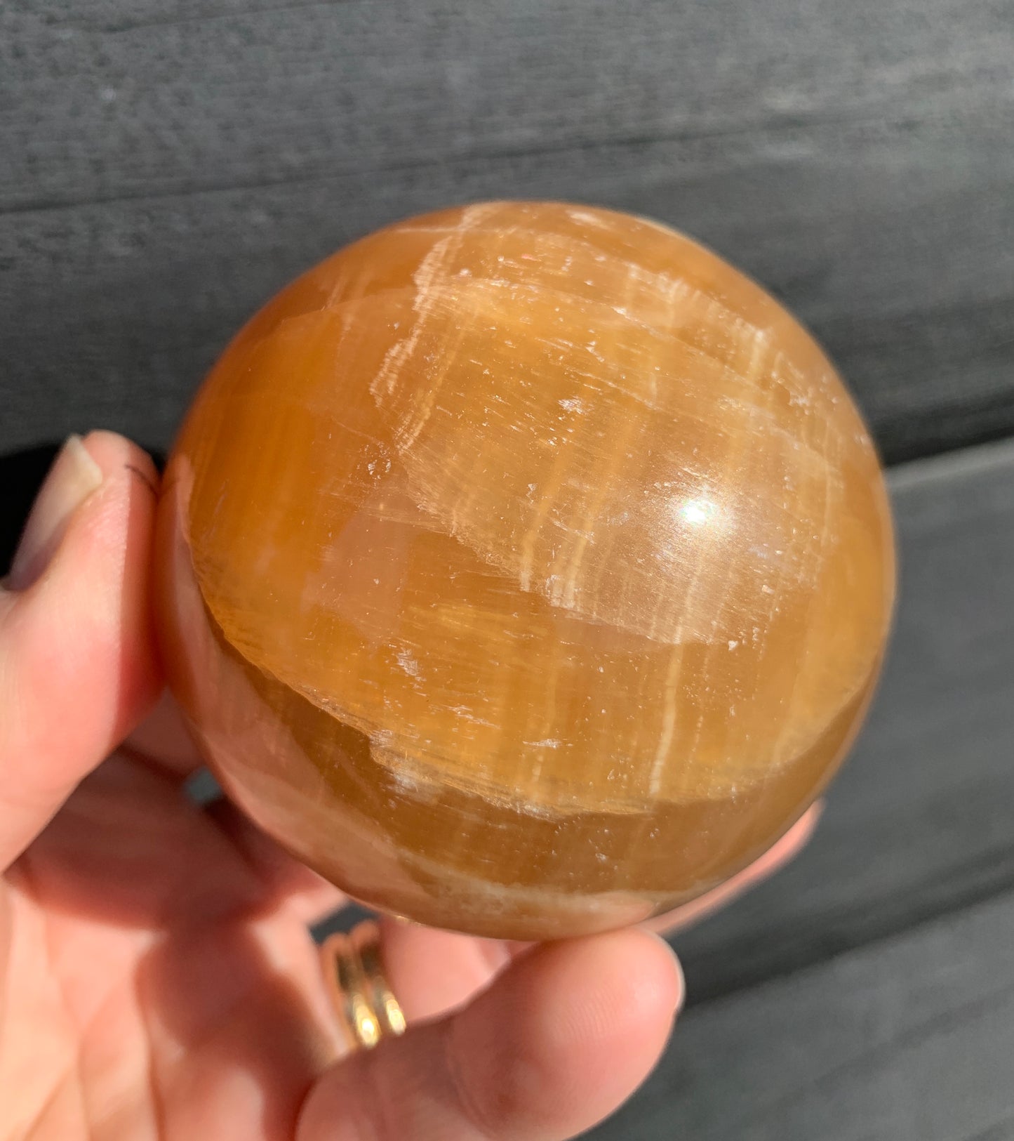 Honey Calcite Sphere