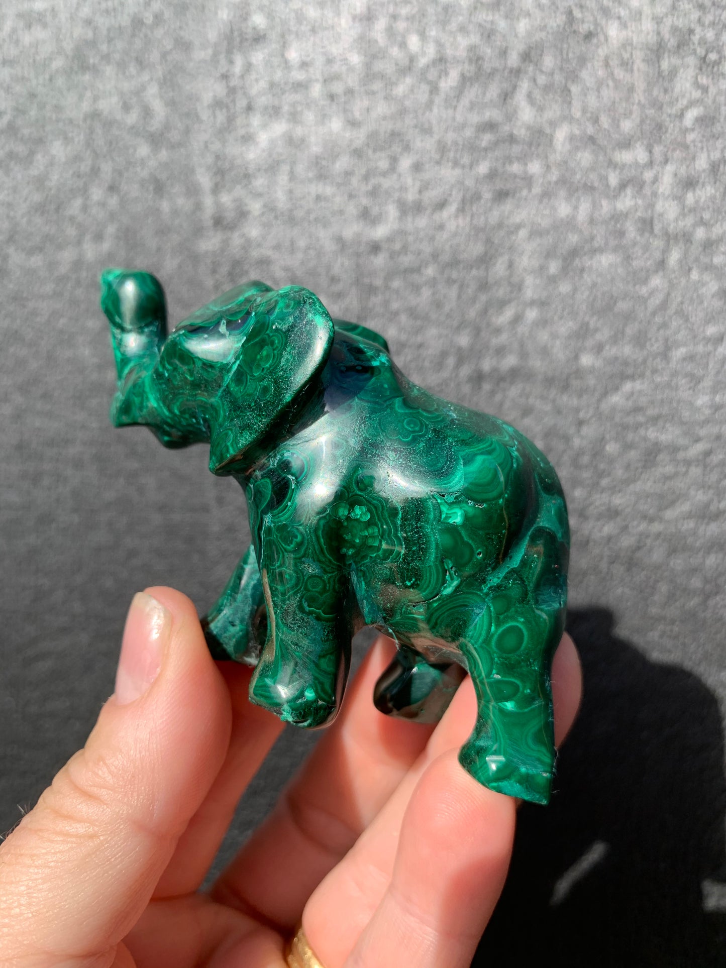 Malachite Carved Elephant