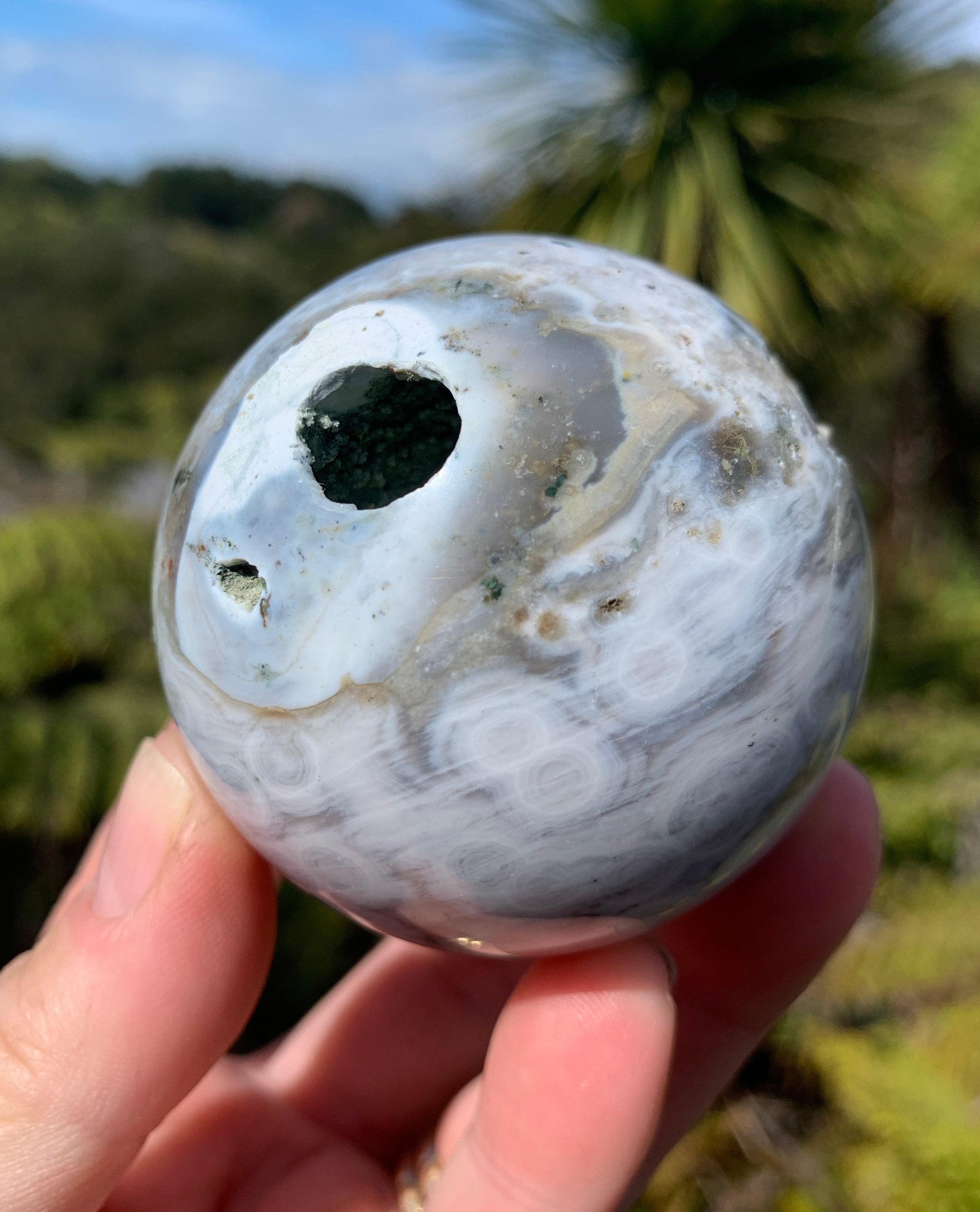 Ocean Jasper Sphere from Madagascar Pink Ocean Jasper popular with Orbs