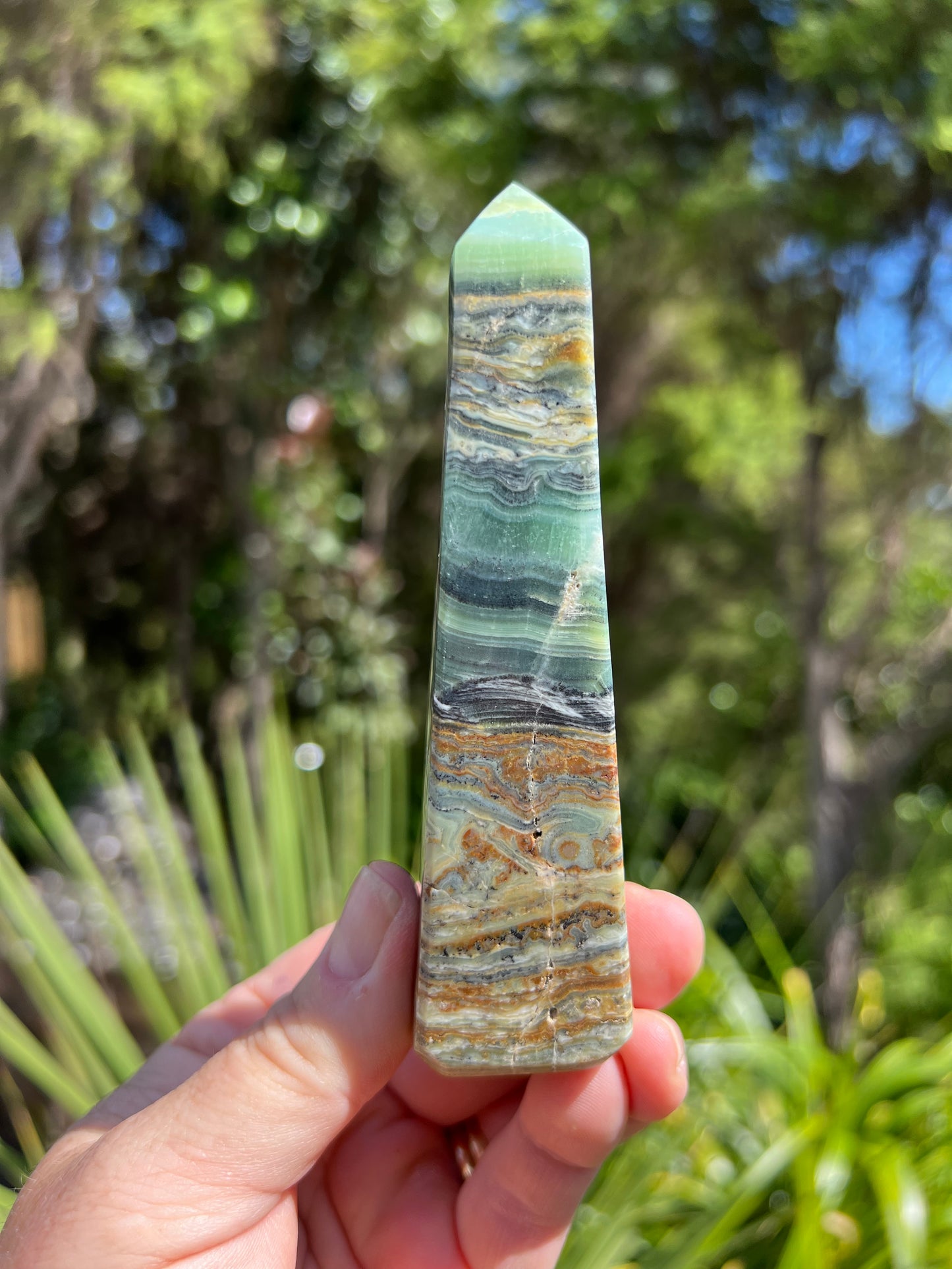 Kiwi Calcite Obelisk