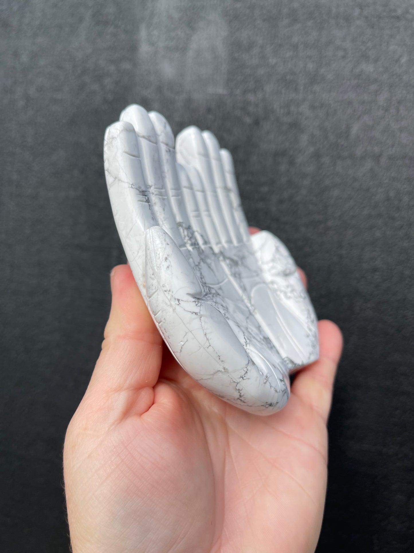 Howlite Offering Hands Bowl