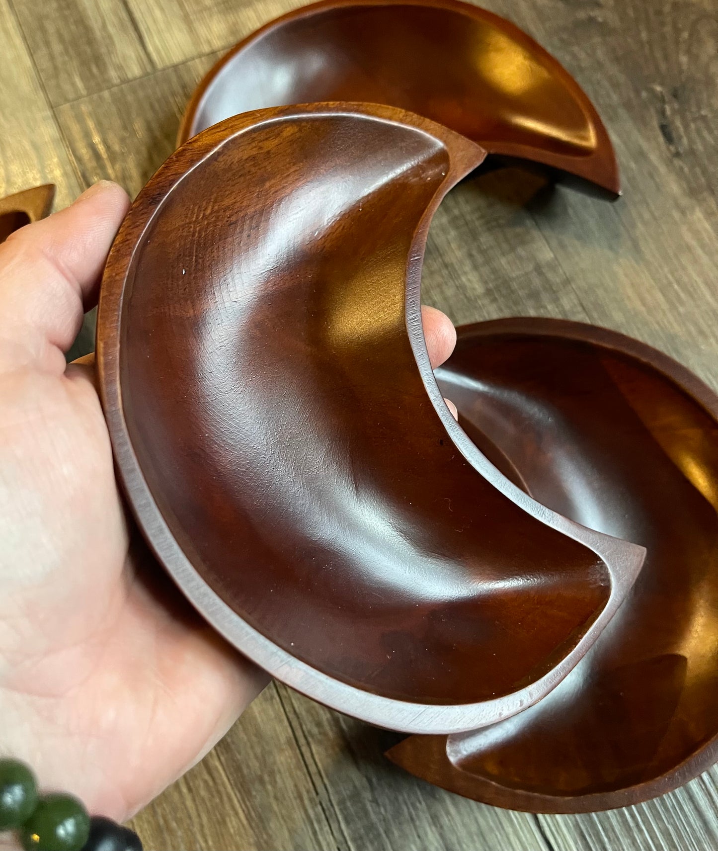 Crescent Moon Mango Wood Bowl, Brown