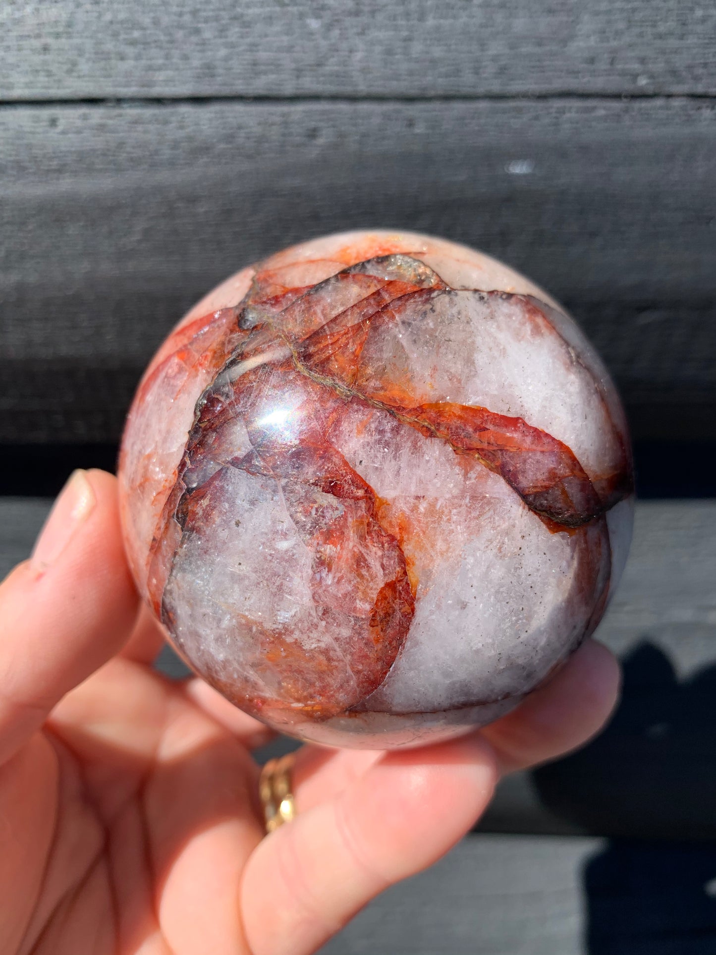 Red Hematoid Quartz or Fire Quartz Sphere