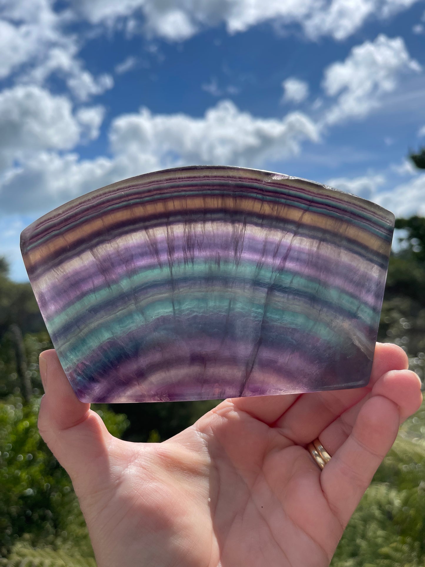 Rainbow Fluorite Slice