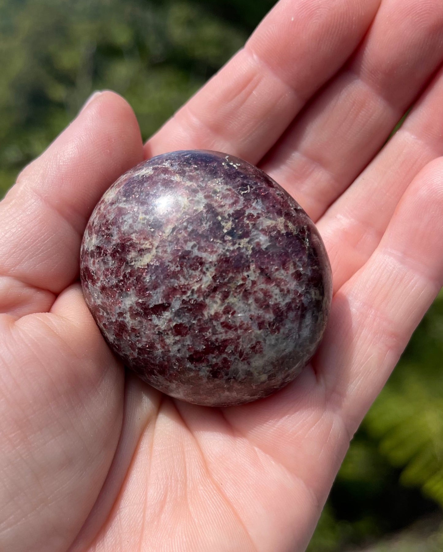 Garnet-Grenatite Puffy Palm Stone