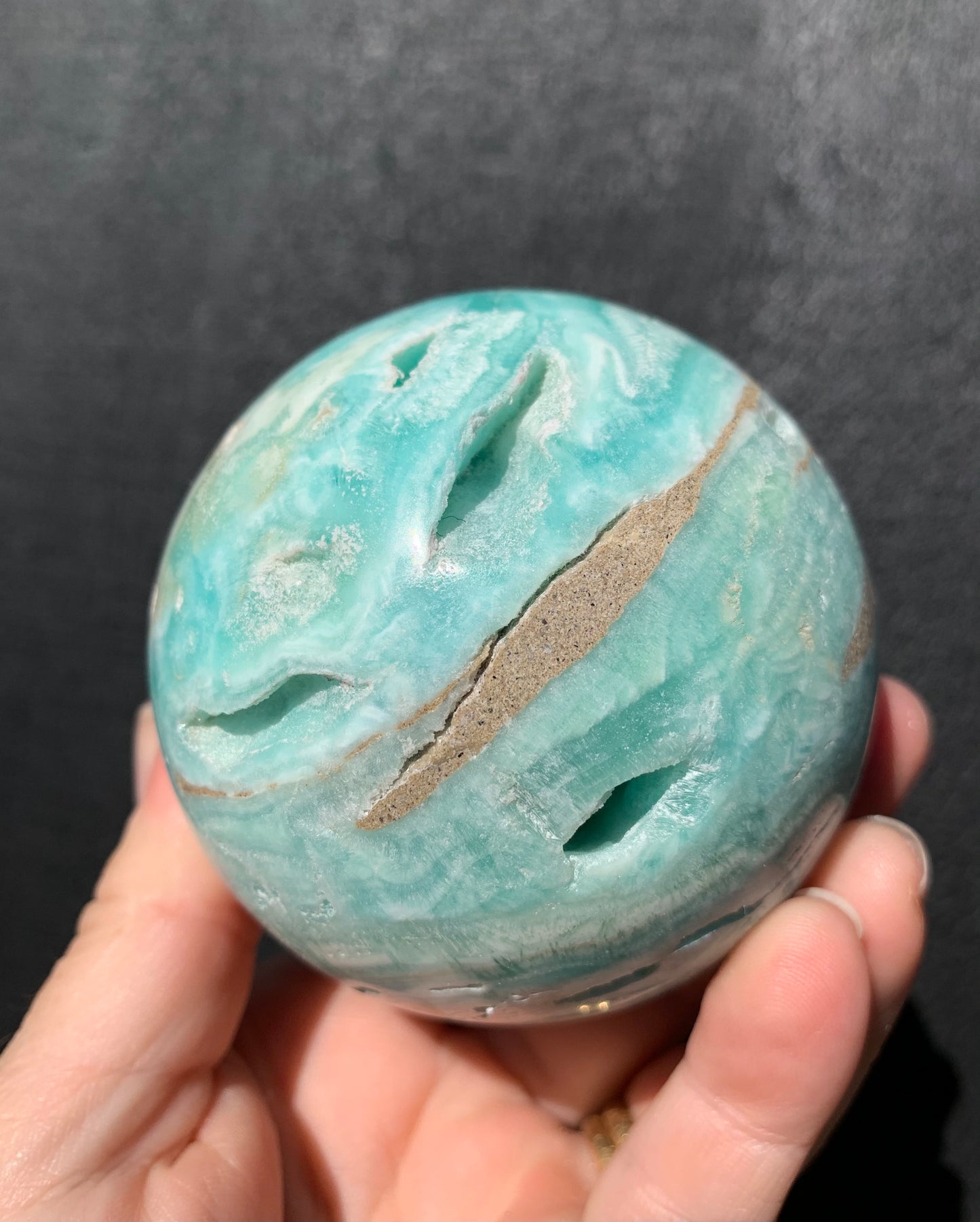 Blue Calcite/Aragonite Sphere