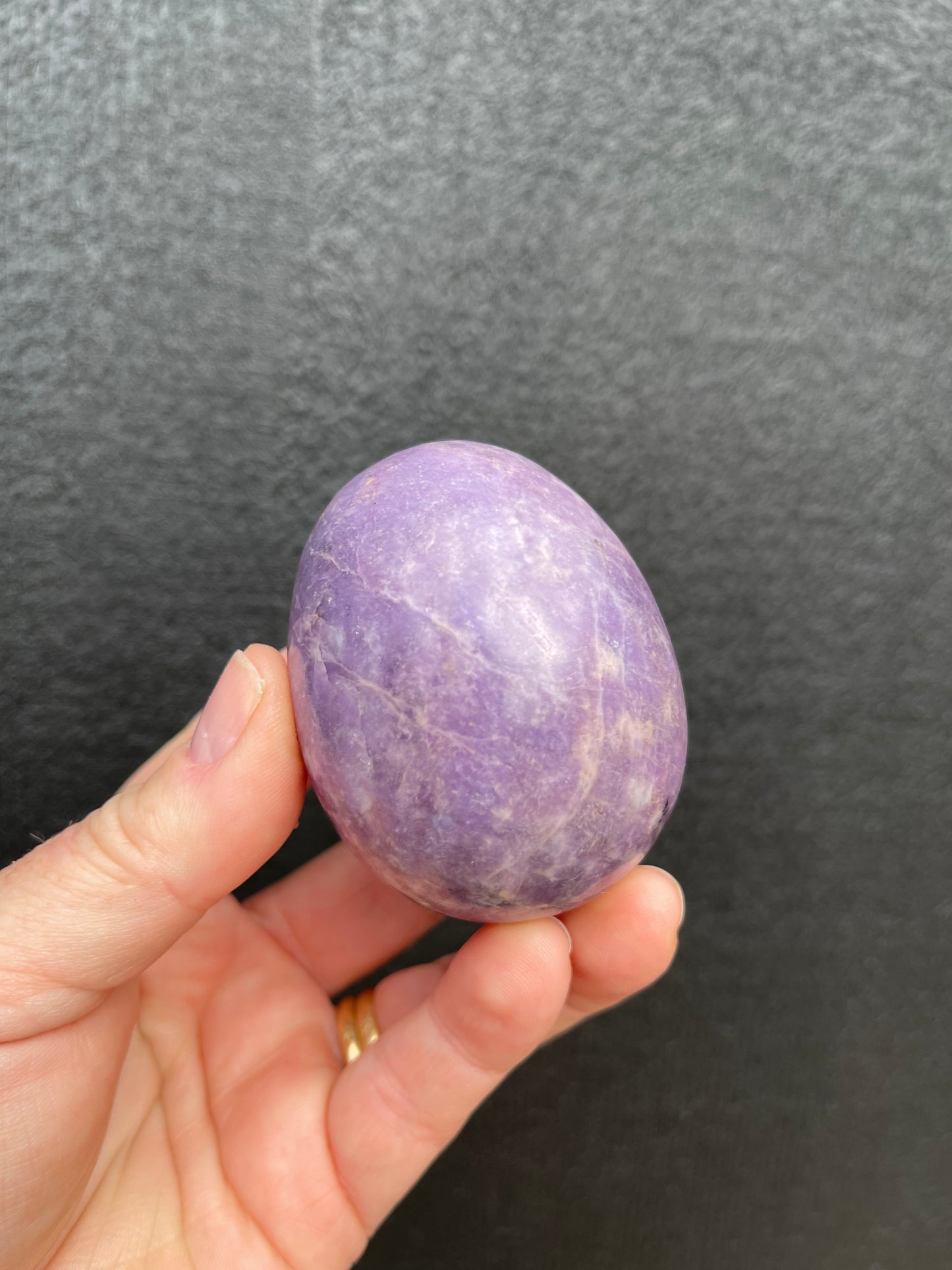 Lepidolite carved stone Egg