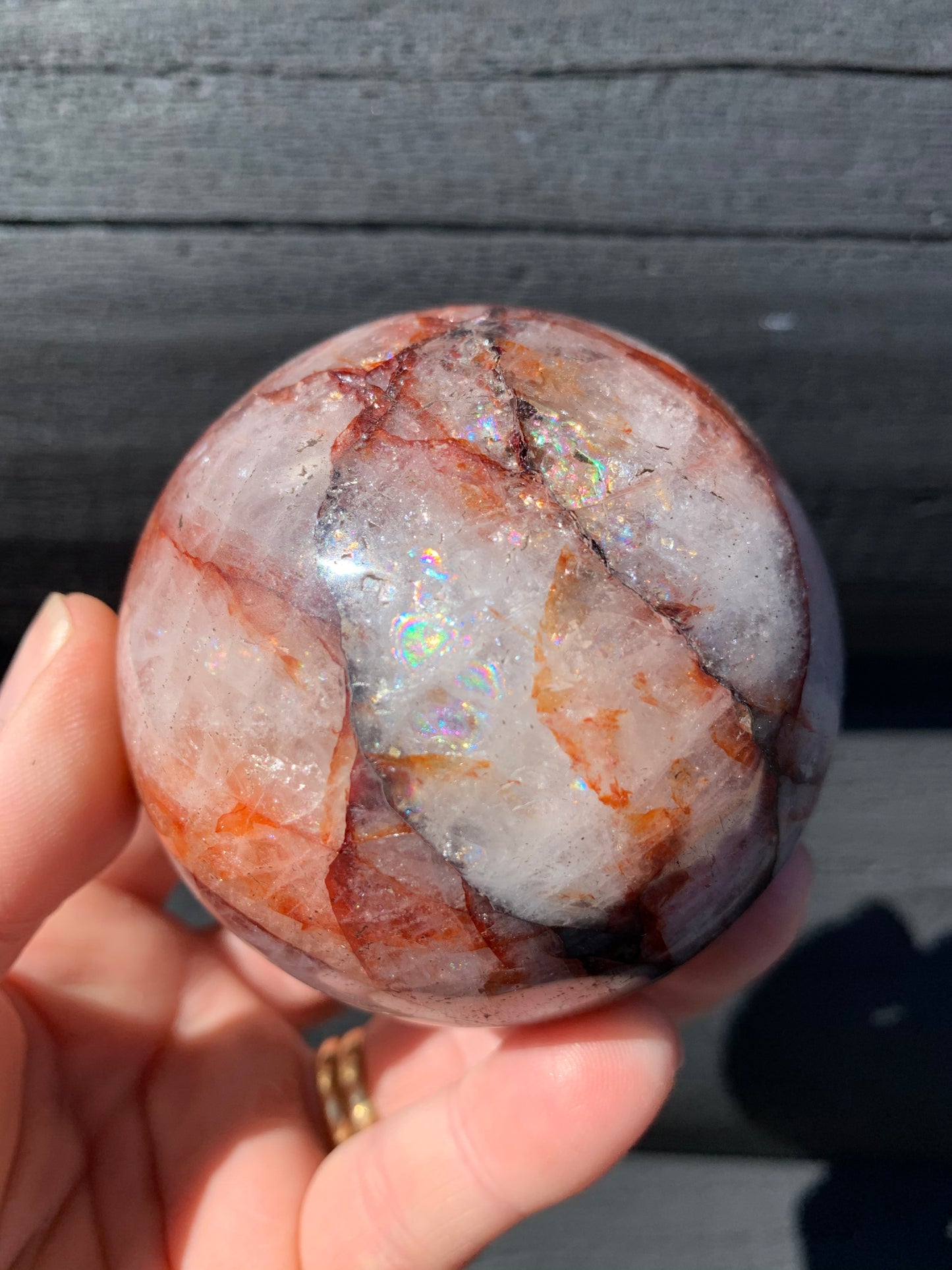 Red Hematoid Quartz or Fire Quartz Sphere