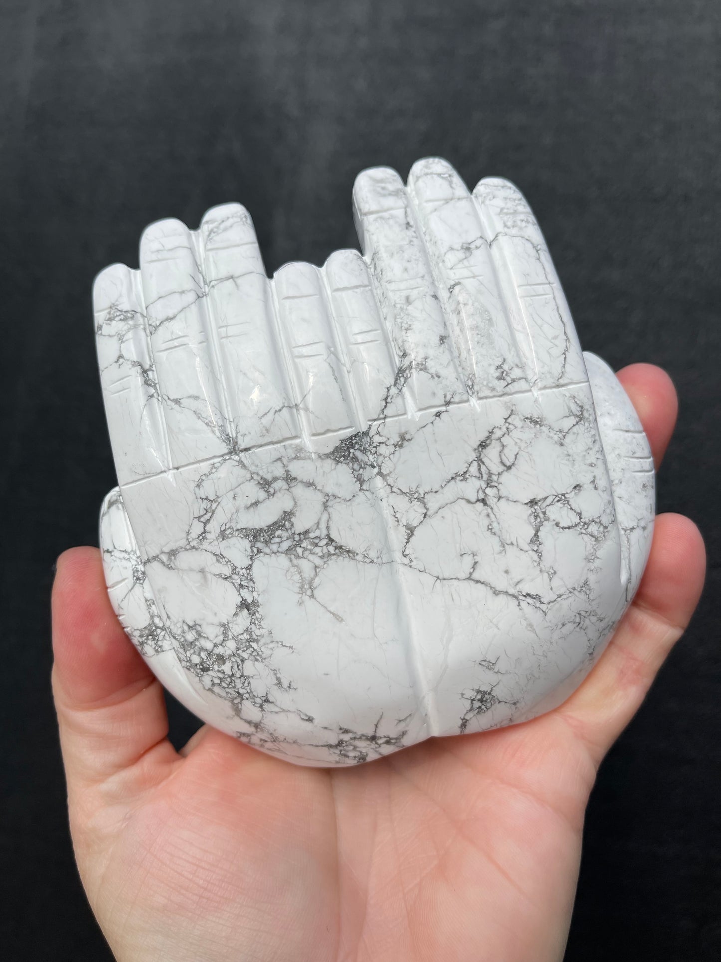 Howlite Offering Hands Bowl