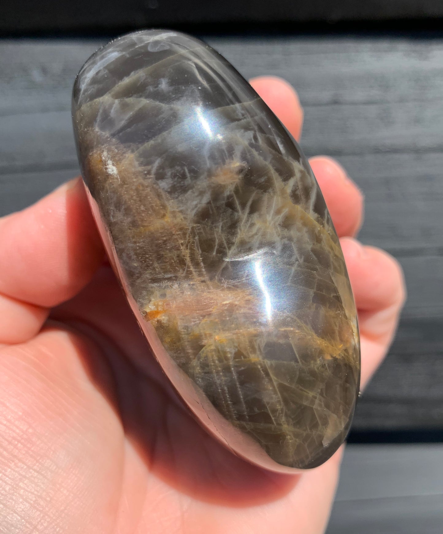Black Moonstone Heart