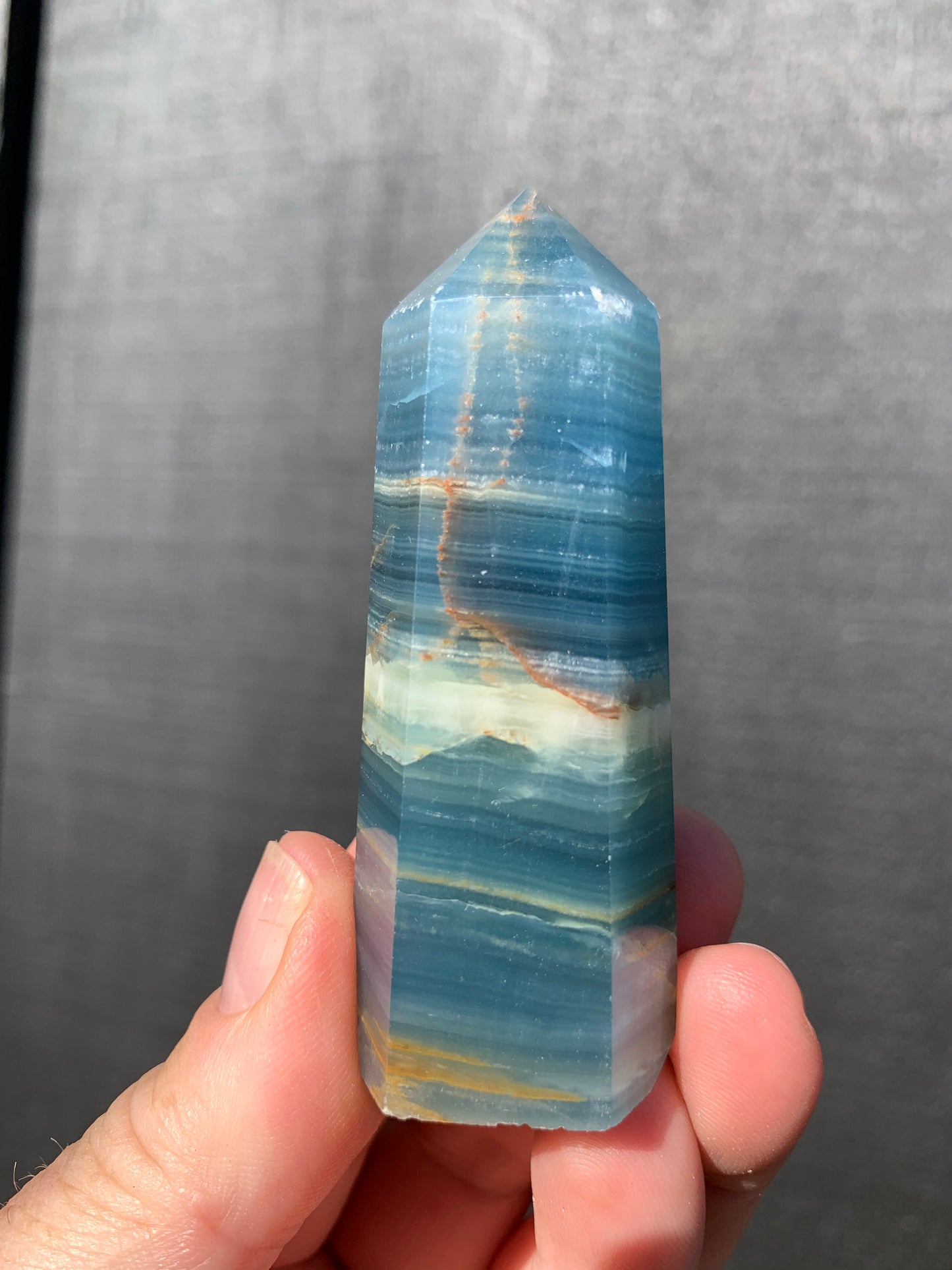 Aquatine Calcite Point