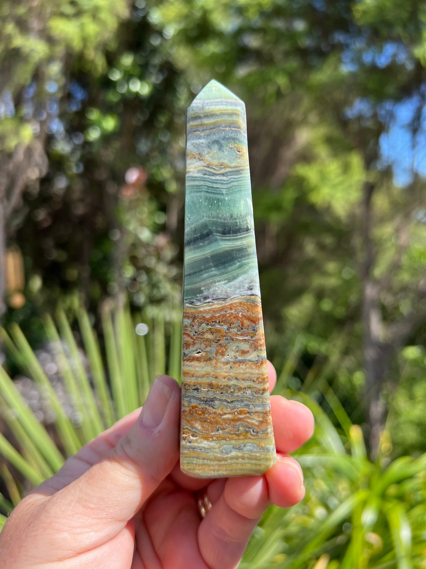 Kiwi Calcite Obelisk