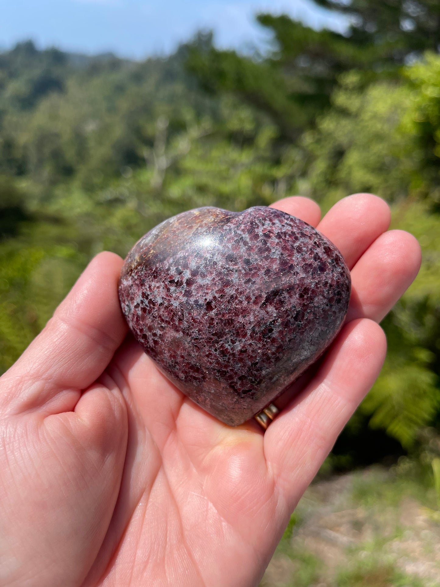 Garnet-Grenatite Puffy Heart