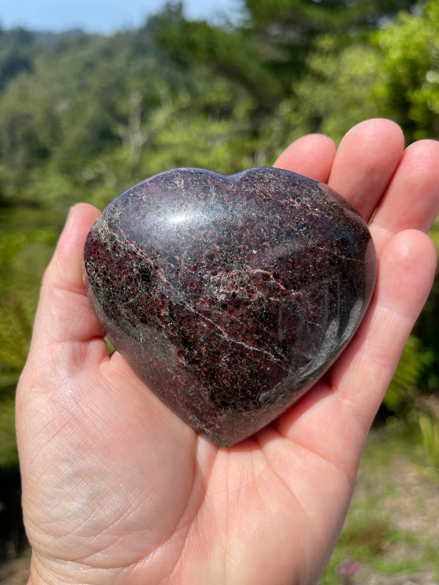 Garnet-Grenatite Puffy Heart
