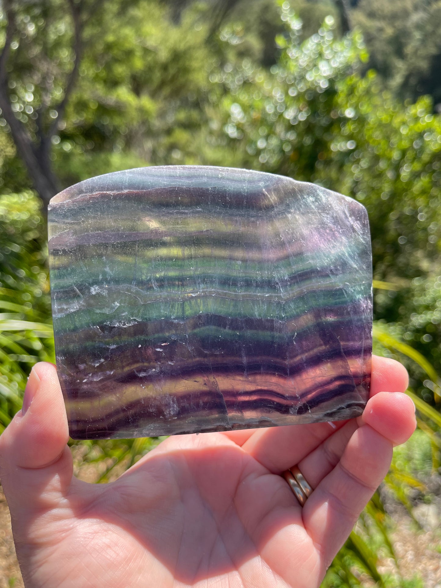 Rainbow Fluorite Slice