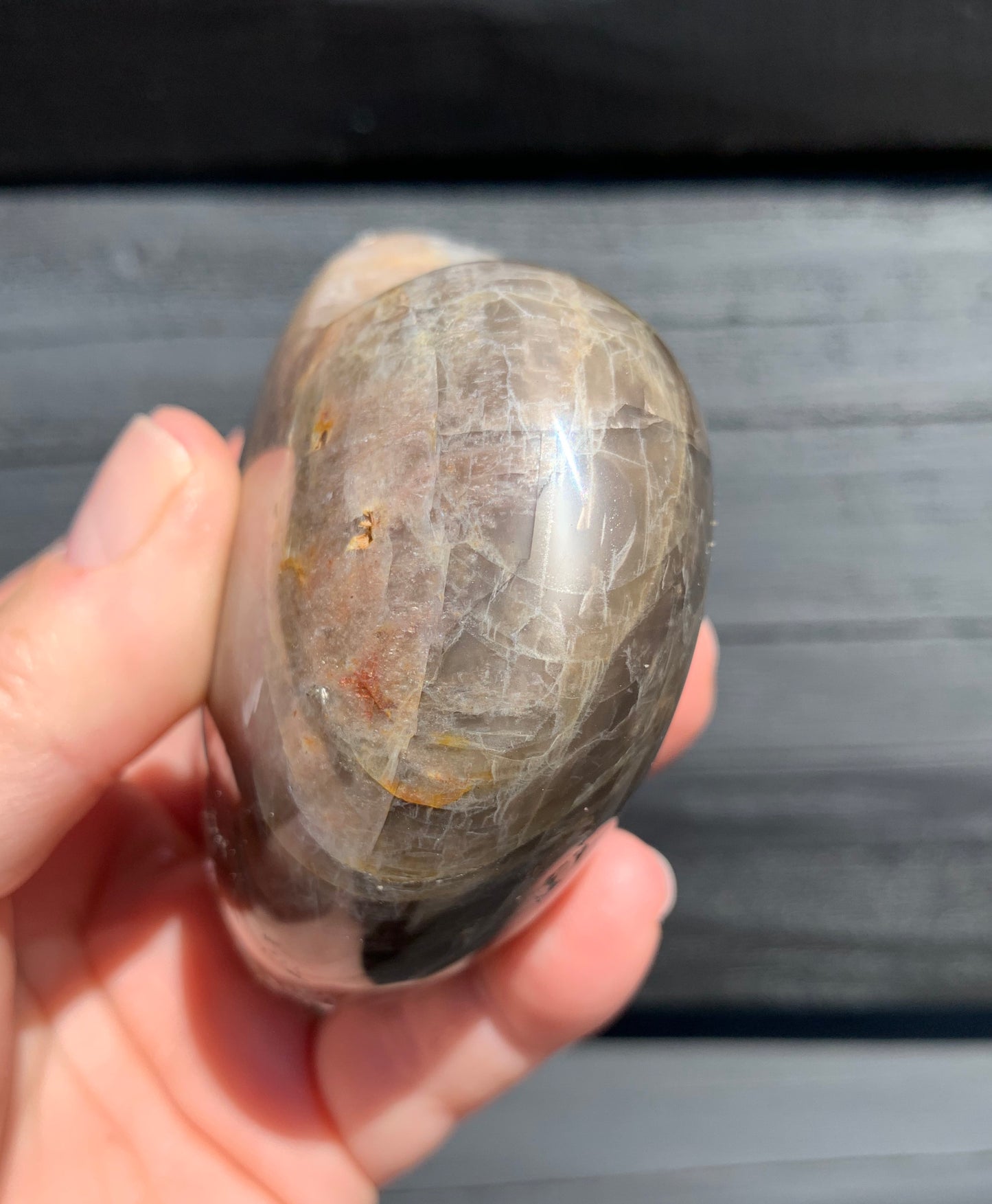 Black Moonstone Heart