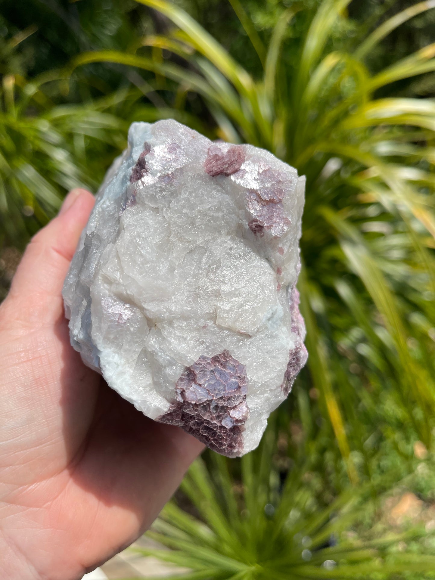 Pink Tourmaline, lepidolite and Muscovite in Quartz