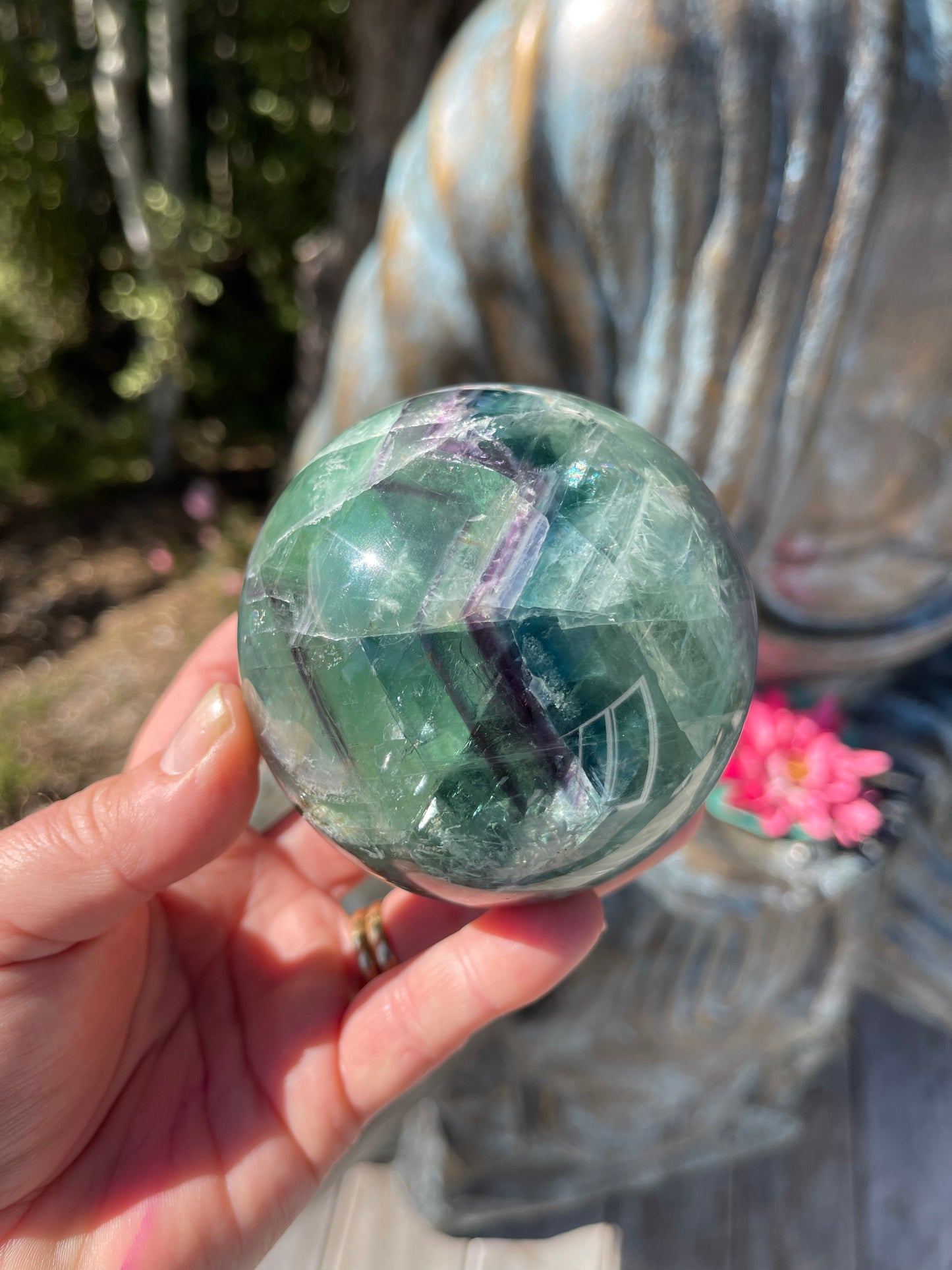 Rainbow Fluorite Sphere