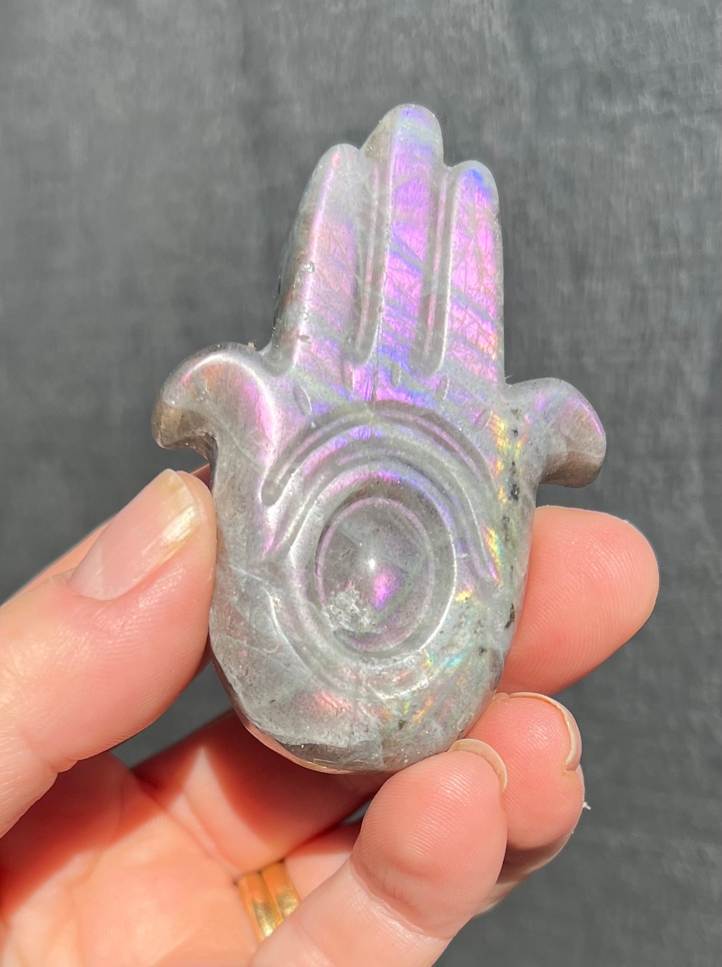 RESERVED FOR JONATHAN Purple Labradorite Hamsa