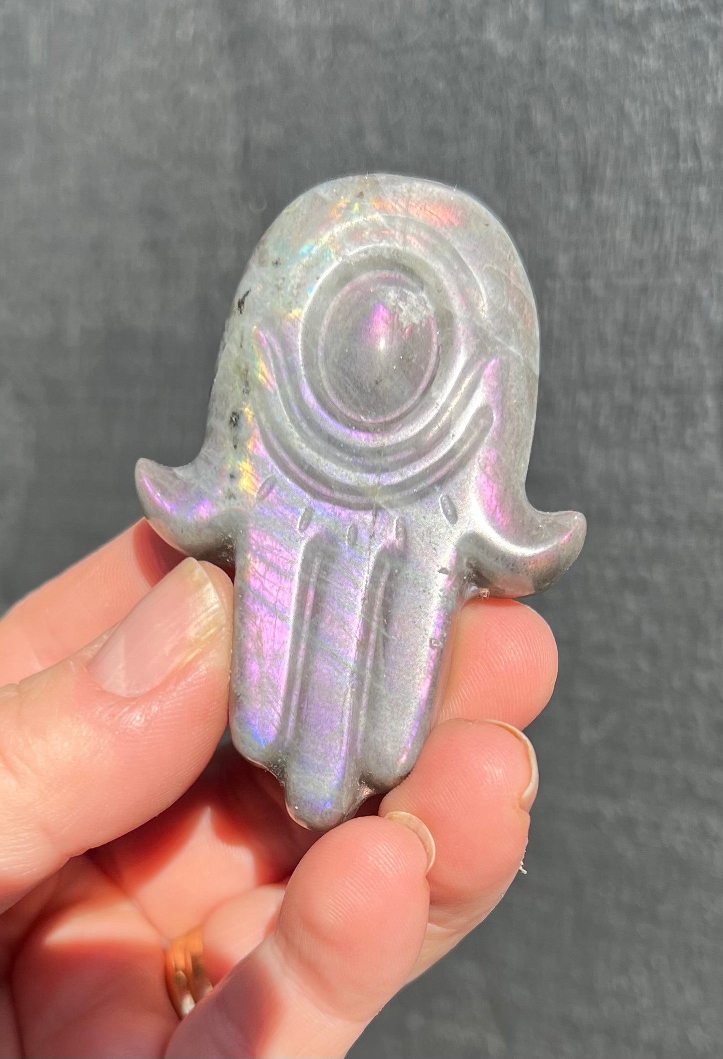 RESERVED FOR JONATHAN Purple Labradorite Hamsa