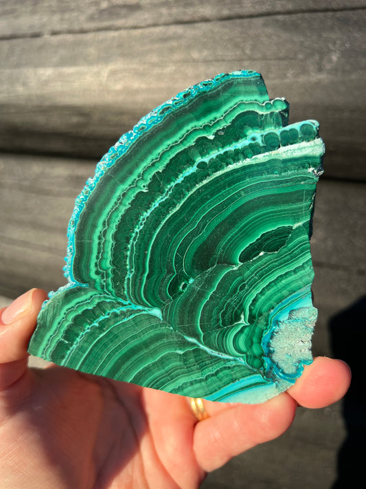 Malachite with Chrysocolla Slice