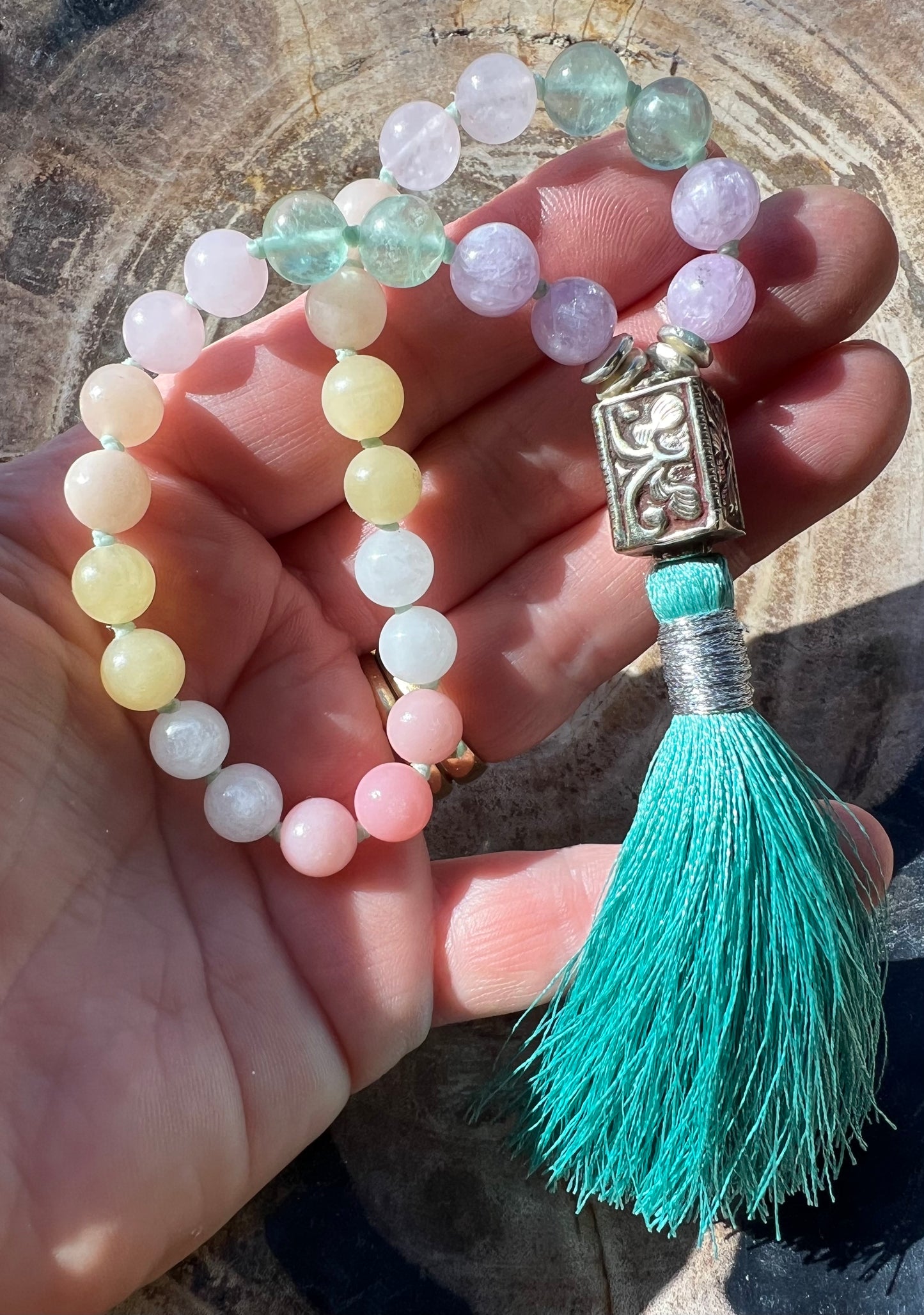 Pocket Mālā with Pastel Shade Beads