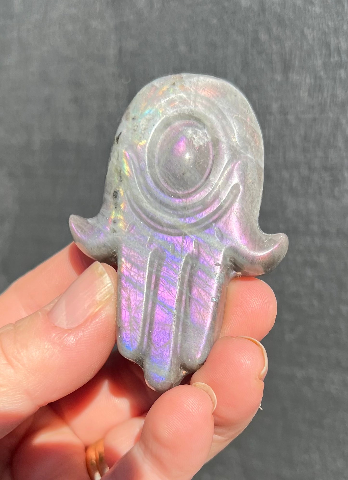 RESERVED FOR JONATHAN Purple Labradorite Hamsa