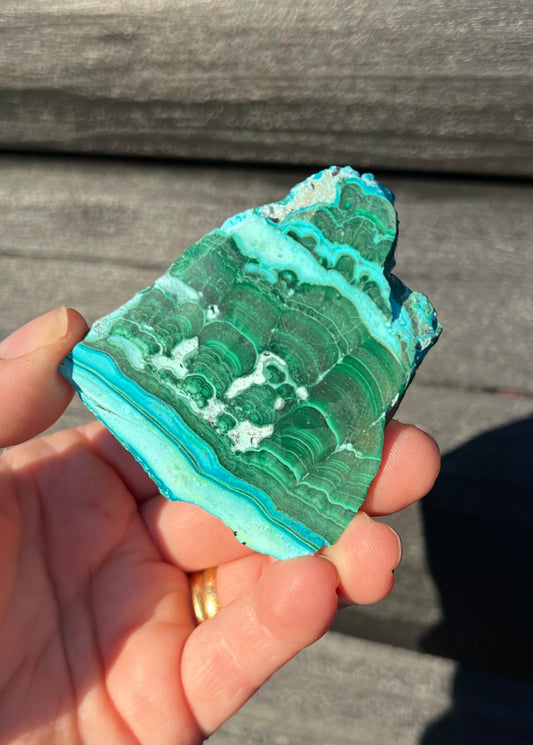 Malachite with Chrysocolla Slice